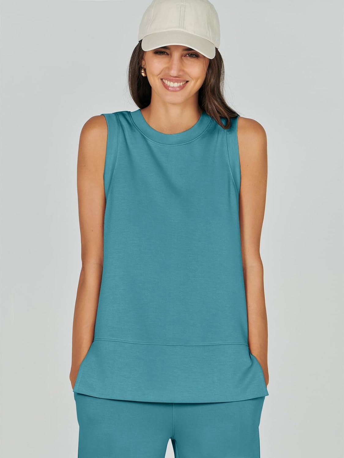 imageANRABESS Womens 2 Piece Outfits 2025 Summer Beach Vacation Clothes Fall Travel Casual Lounge Matching Sets SweatsuitsLake