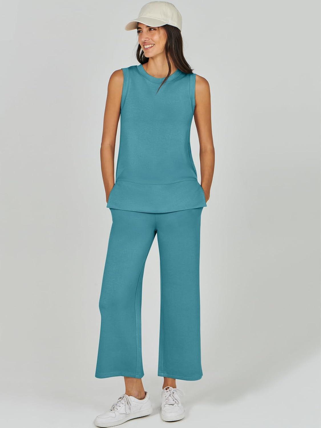 imageANRABESS Womens 2 Piece Outfits 2025 Summer Beach Vacation Clothes Fall Travel Casual Lounge Matching Sets SweatsuitsLake