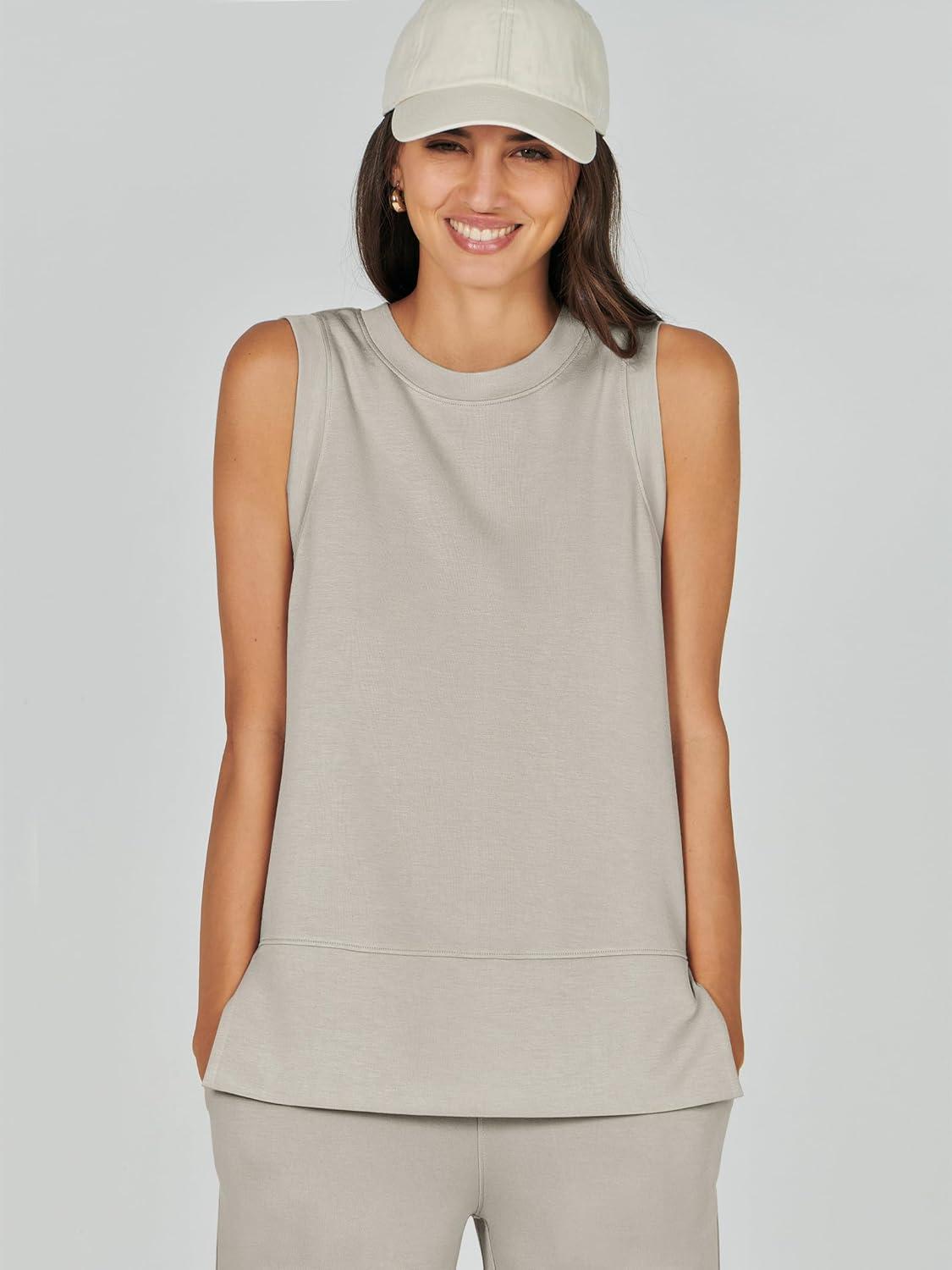 imageANRABESS Womens 2 Piece Outfits 2025 Summer Beach Vacation Clothes Fall Travel Casual Lounge Matching Sets SweatsuitsLight Beige