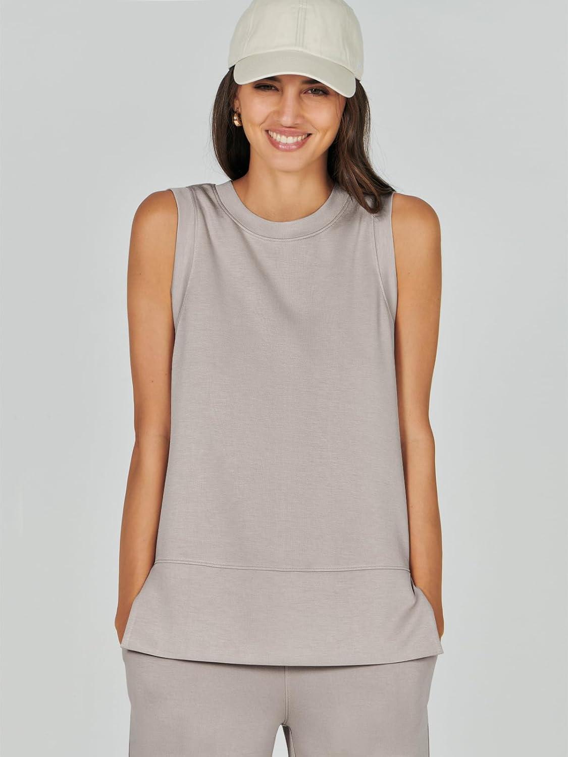 imageANRABESS Womens 2 Piece Outfits 2025 Summer Beach Vacation Clothes Fall Travel Casual Lounge Matching Sets SweatsuitsLight Khaki