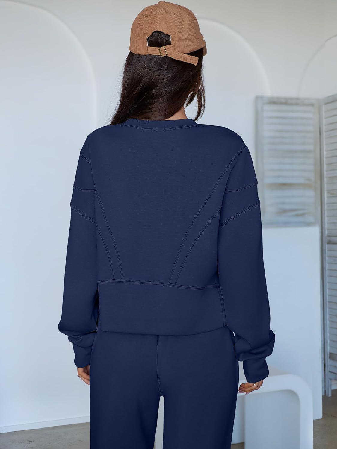 imageANRABESS Womens 2 Piece Outfits Lounge Sets Cropped Sweatshirt Joggers Fashion Sweatsuit Sweat Set 2025 Winter Travel OutfitsNavy Blue