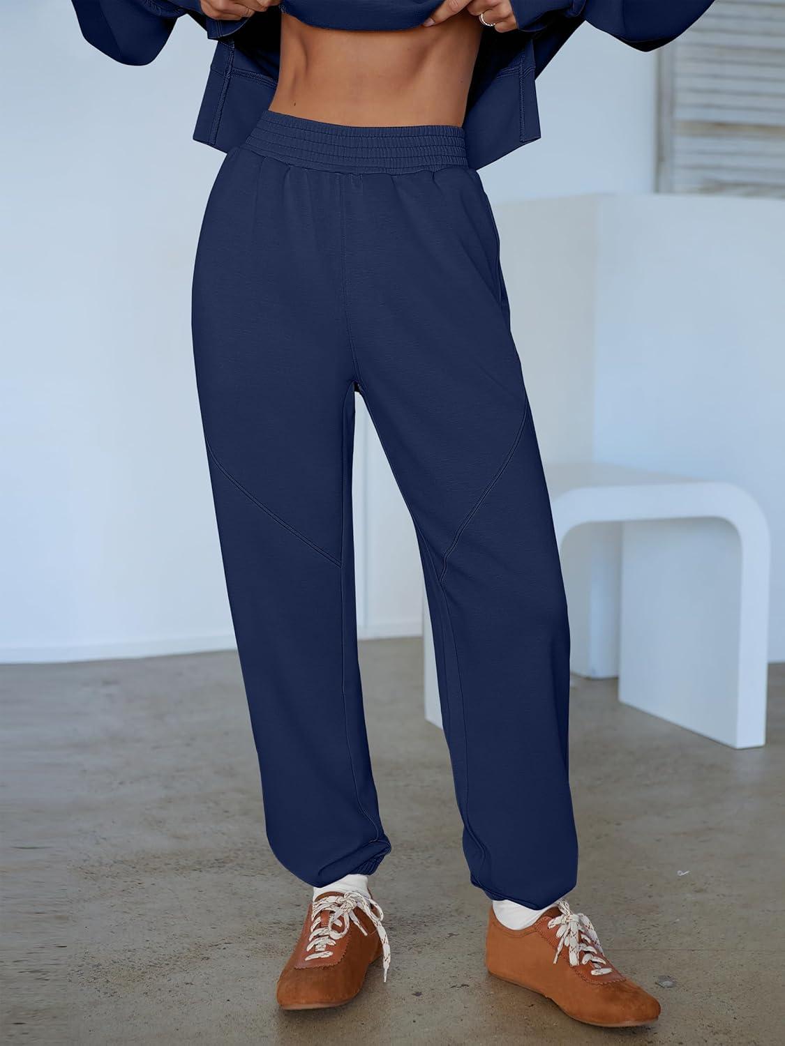 imageANRABESS Womens 2 Piece Outfits Lounge Sets Cropped Sweatshirt Joggers Fashion Sweatsuit Sweat Set 2025 Winter Travel OutfitsNavy Blue