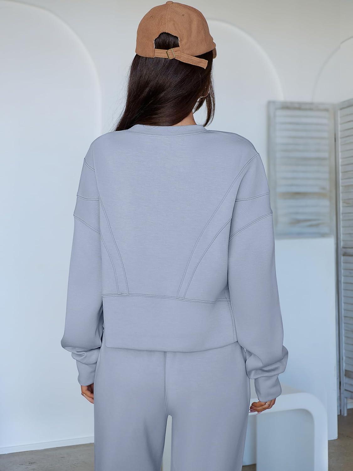 imageANRABESS Womens 2 Piece Outfits Lounge Sets Cropped Sweatshirt Joggers Fashion Sweatsuit Sweat Set 2025 Winter Travel OutfitsSky Blue