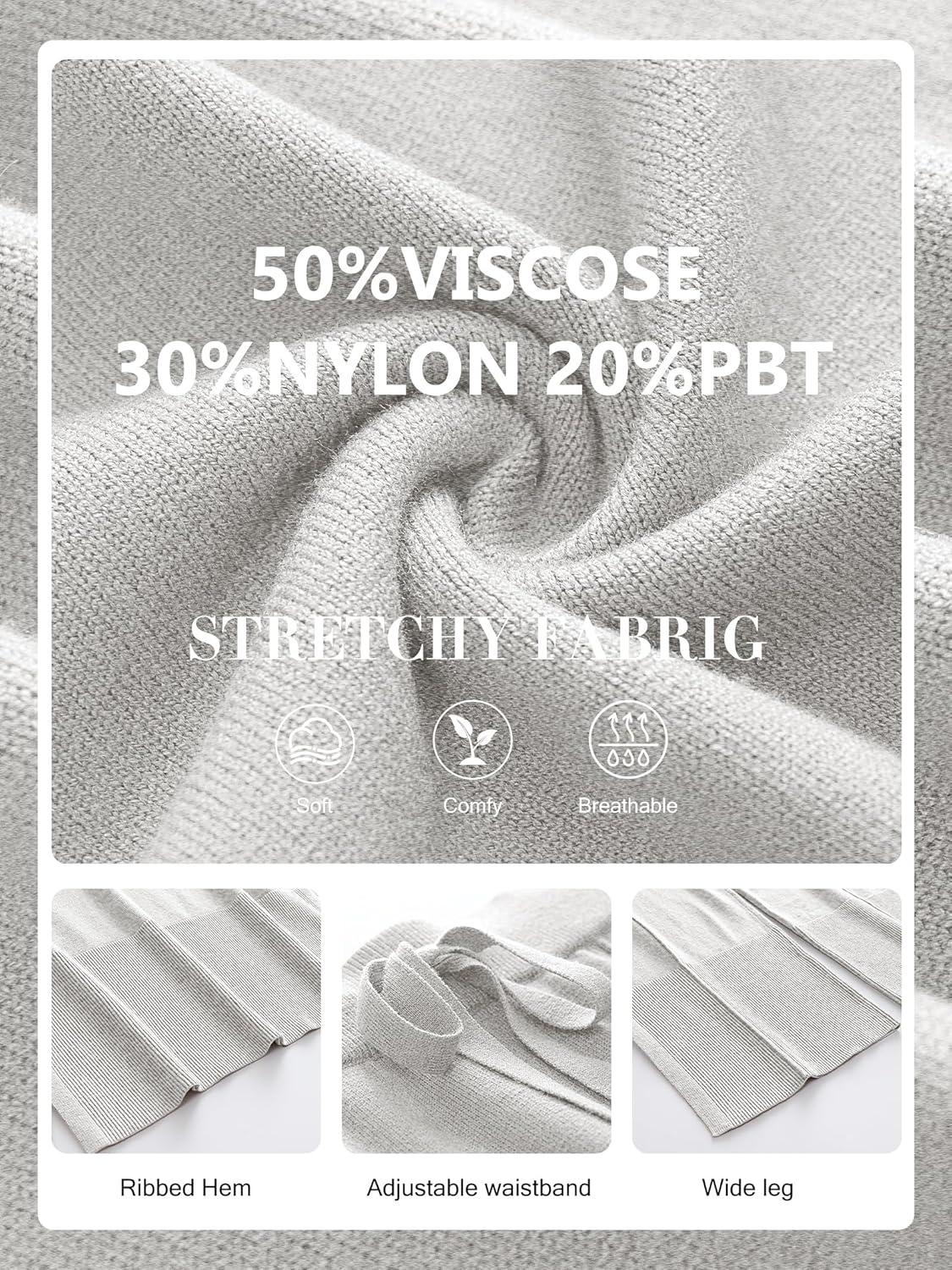 imageANRABESS Womens 2 Piece Outfits Oversized Knit Sweater Set Wide Leg Pant Cozy Lounge Matching Pajama Sets 2025 Trendy ClothesSmoky Gray