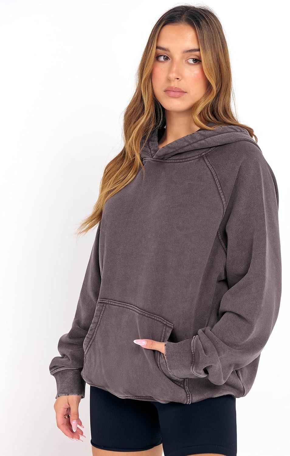 imageANRABESS Womens Acid Wash Hoodie Oversized Long Sleeve 2025 Fall Fashion SweatshirtsLight Coffee