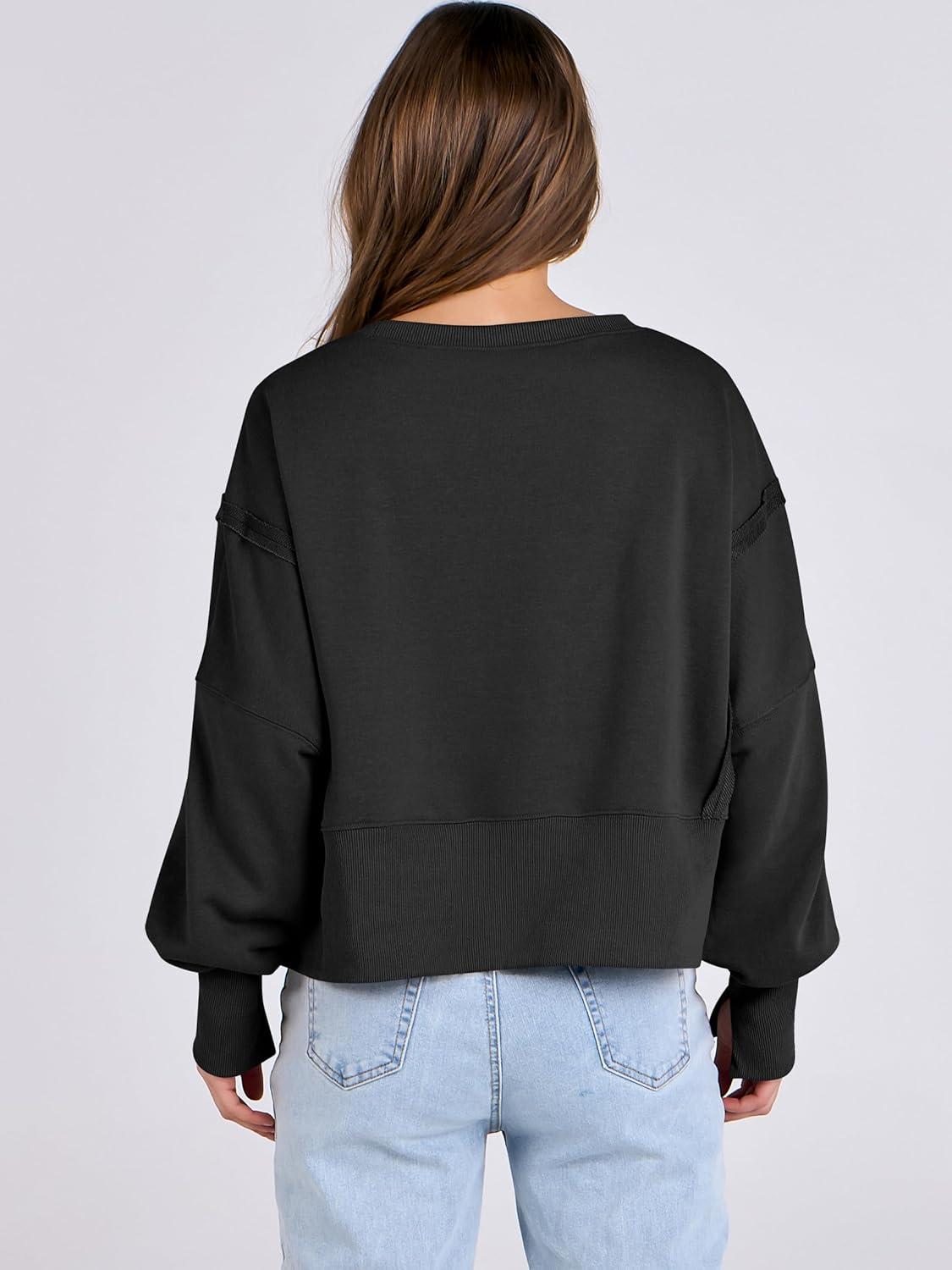 imageANRABESS Womens Cropped Sweatshirts Oversized Crewneck Long Sleeve Tops 2025 Fall Winter Loose Pullover Teen Girls ClothesBlack