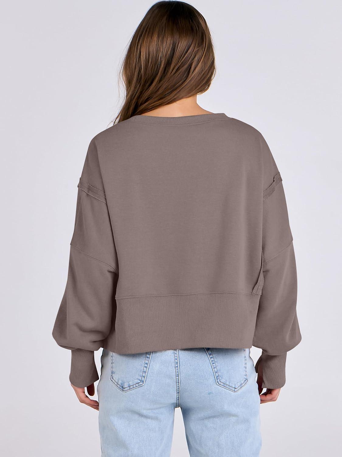 imageANRABESS Womens Cropped Sweatshirts Oversized Crewneck Long Sleeve Tops 2025 Fall Winter Loose Pullover Teen Girls ClothesBrown