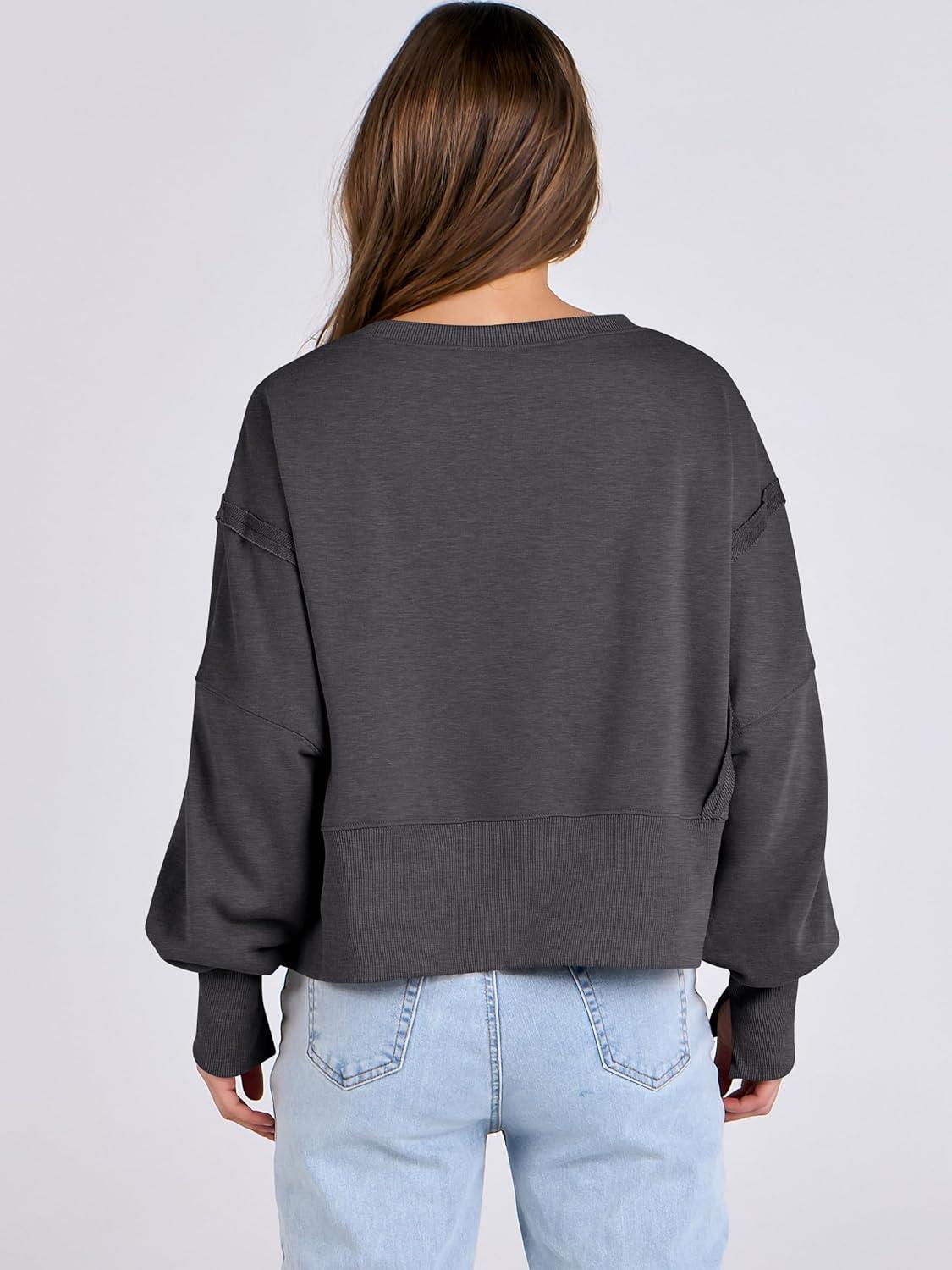 imageANRABESS Womens Cropped Sweatshirts Oversized Crewneck Long Sleeve Tops 2025 Fall Winter Loose Pullover Teen Girls ClothesDark Gray