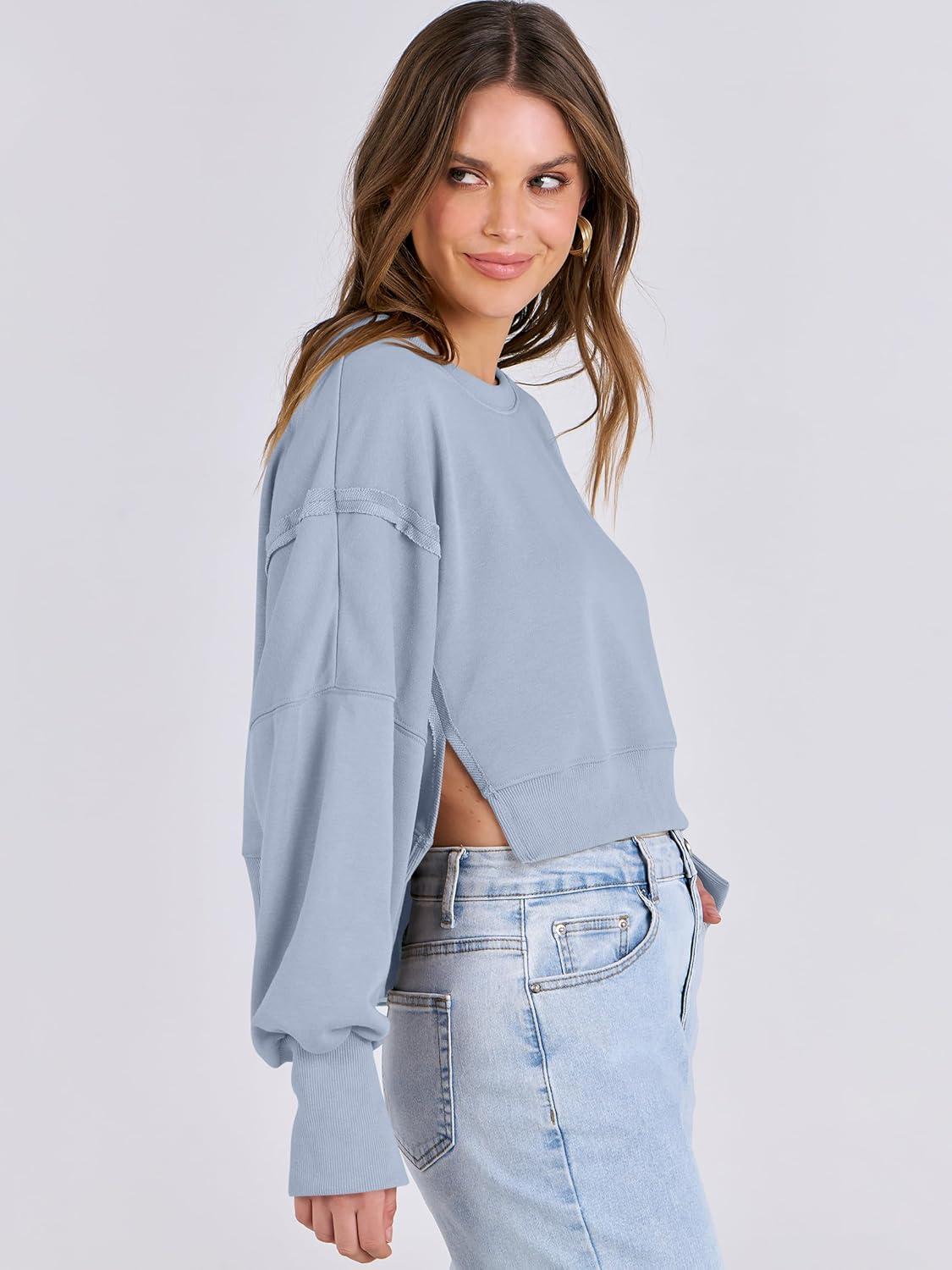 imageANRABESS Womens Cropped Sweatshirts Oversized Crewneck Long Sleeve Tops 2025 Fall Winter Loose Pullover Teen Girls ClothesLight Blue