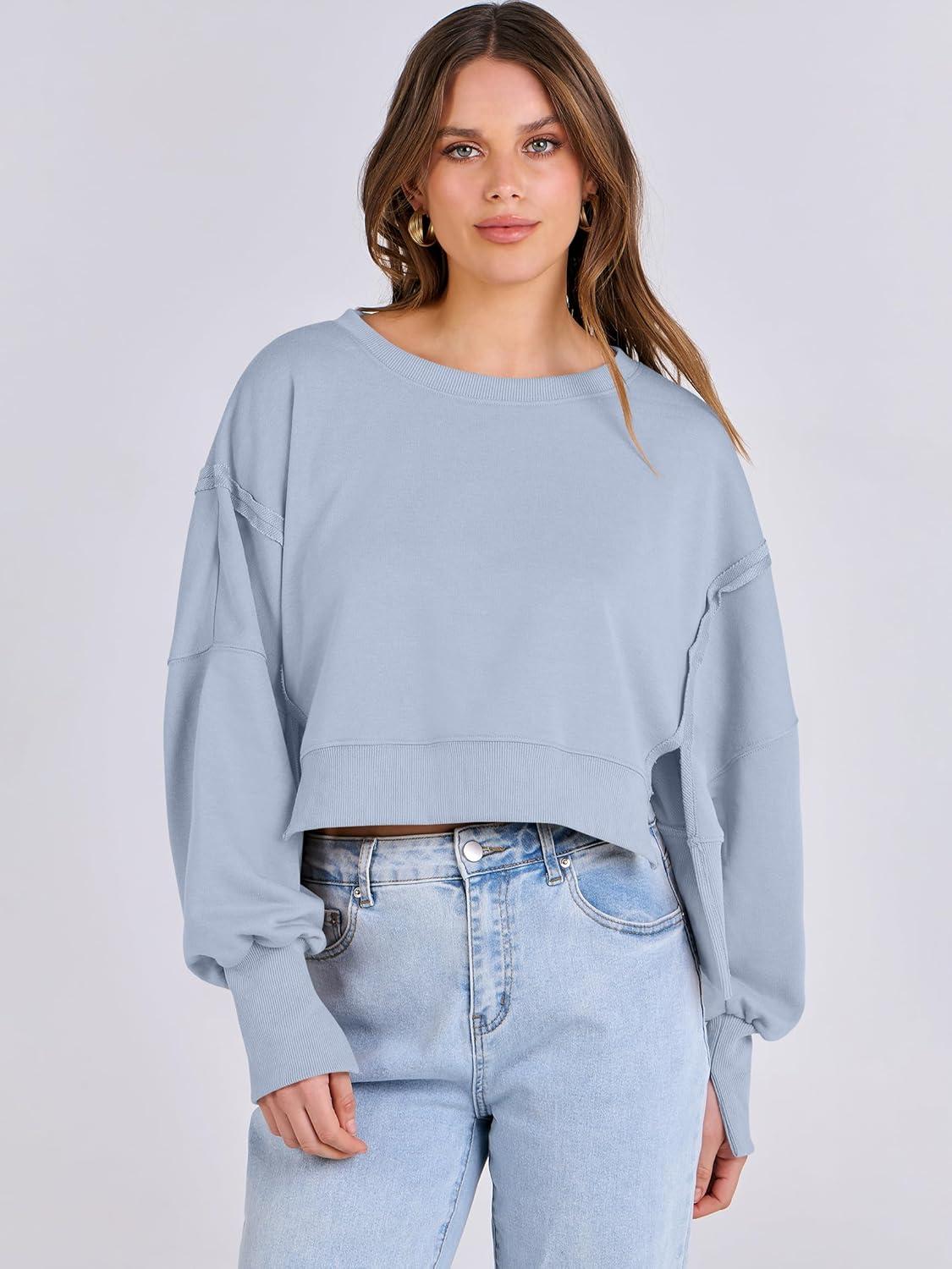 imageANRABESS Womens Cropped Sweatshirts Oversized Crewneck Long Sleeve Tops 2025 Fall Winter Loose Pullover Teen Girls ClothesLight Blue