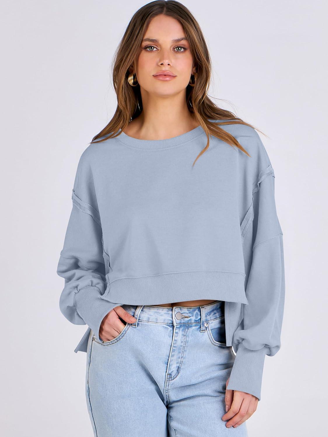 imageANRABESS Womens Cropped Sweatshirts Oversized Crewneck Long Sleeve Tops 2025 Fall Winter Loose Pullover Teen Girls ClothesLight Blue