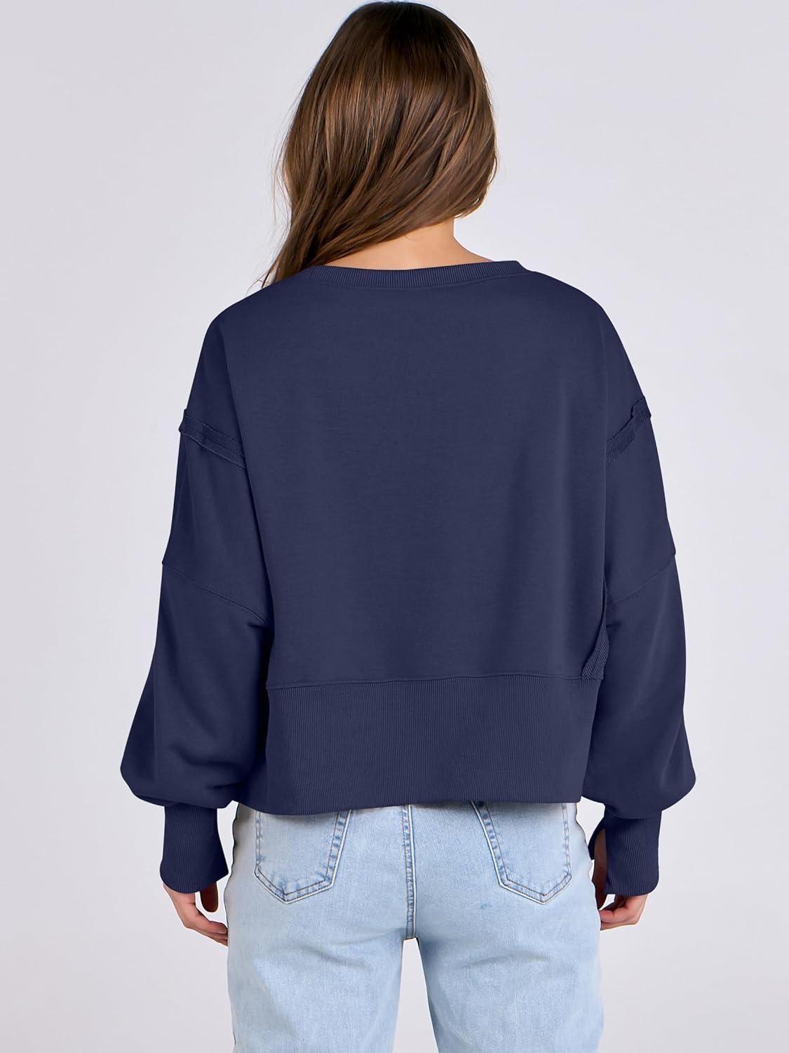 imageANRABESS Womens Cropped Sweatshirts Oversized Crewneck Long Sleeve Tops 2025 Fall Winter Loose Pullover Teen Girls ClothesNavy Blue