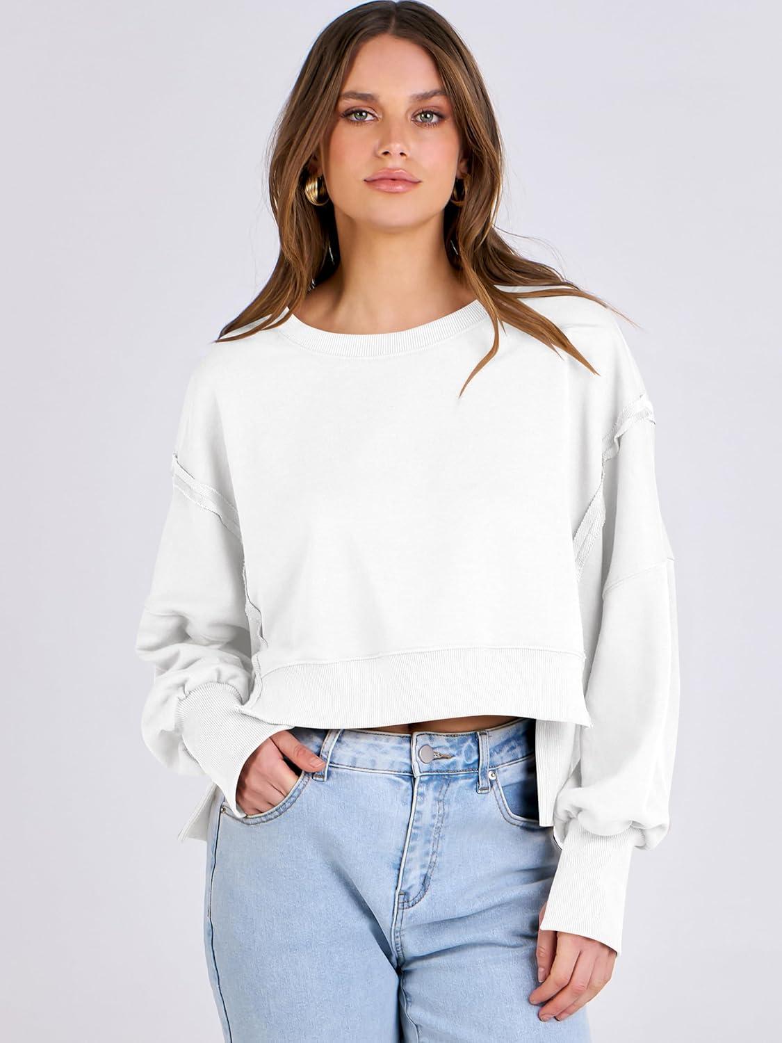 imageANRABESS Womens Cropped Sweatshirts Oversized Crewneck Long Sleeve Tops 2025 Fall Winter Loose Pullover Teen Girls ClothesWhite