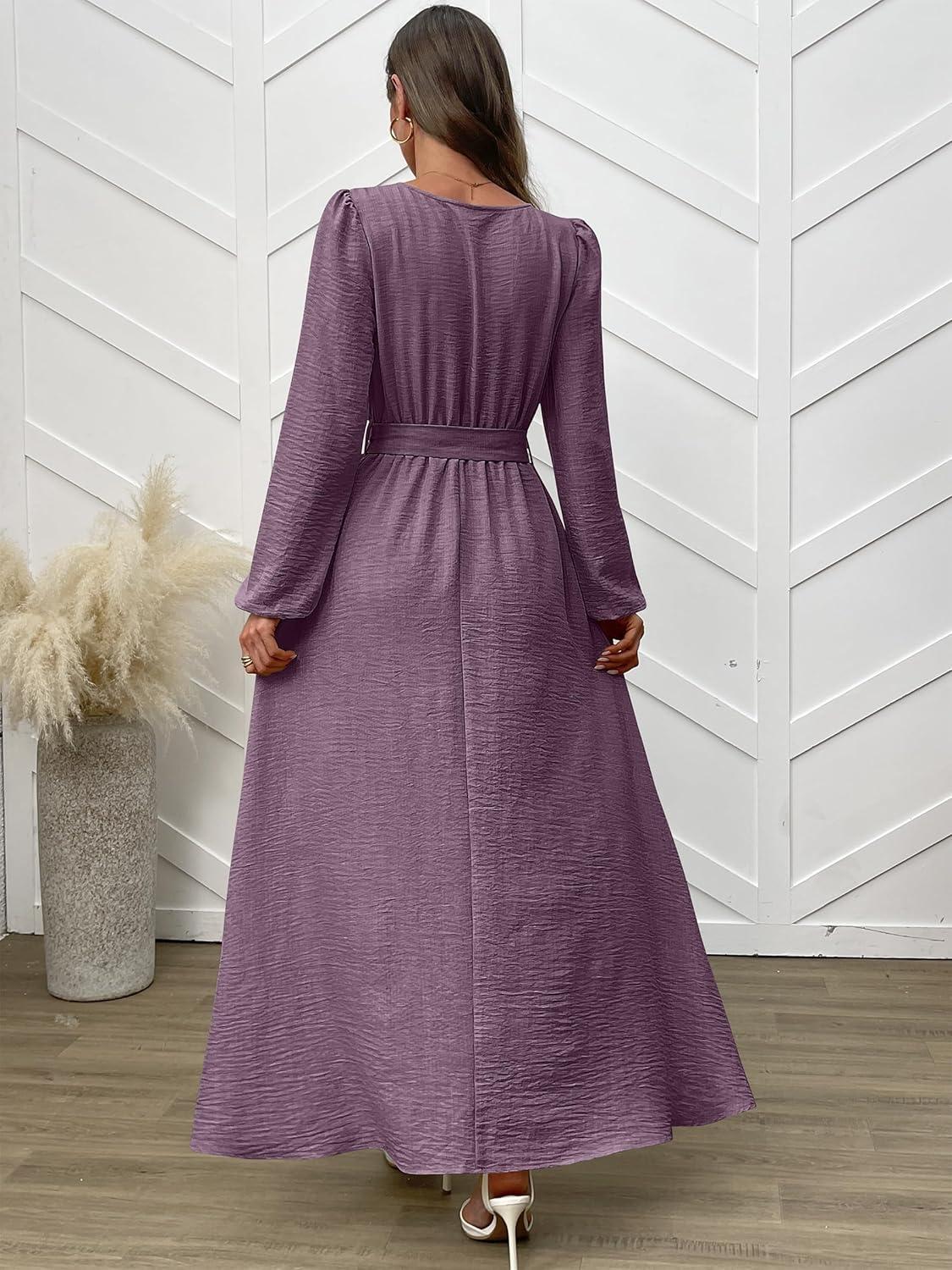 imageANRABESS Womens Long Sleeve Dress 2025 Fall Casual Empire Waist ALine Flowy Maxi Dresses with Pockets Vacation OutfitsMavue