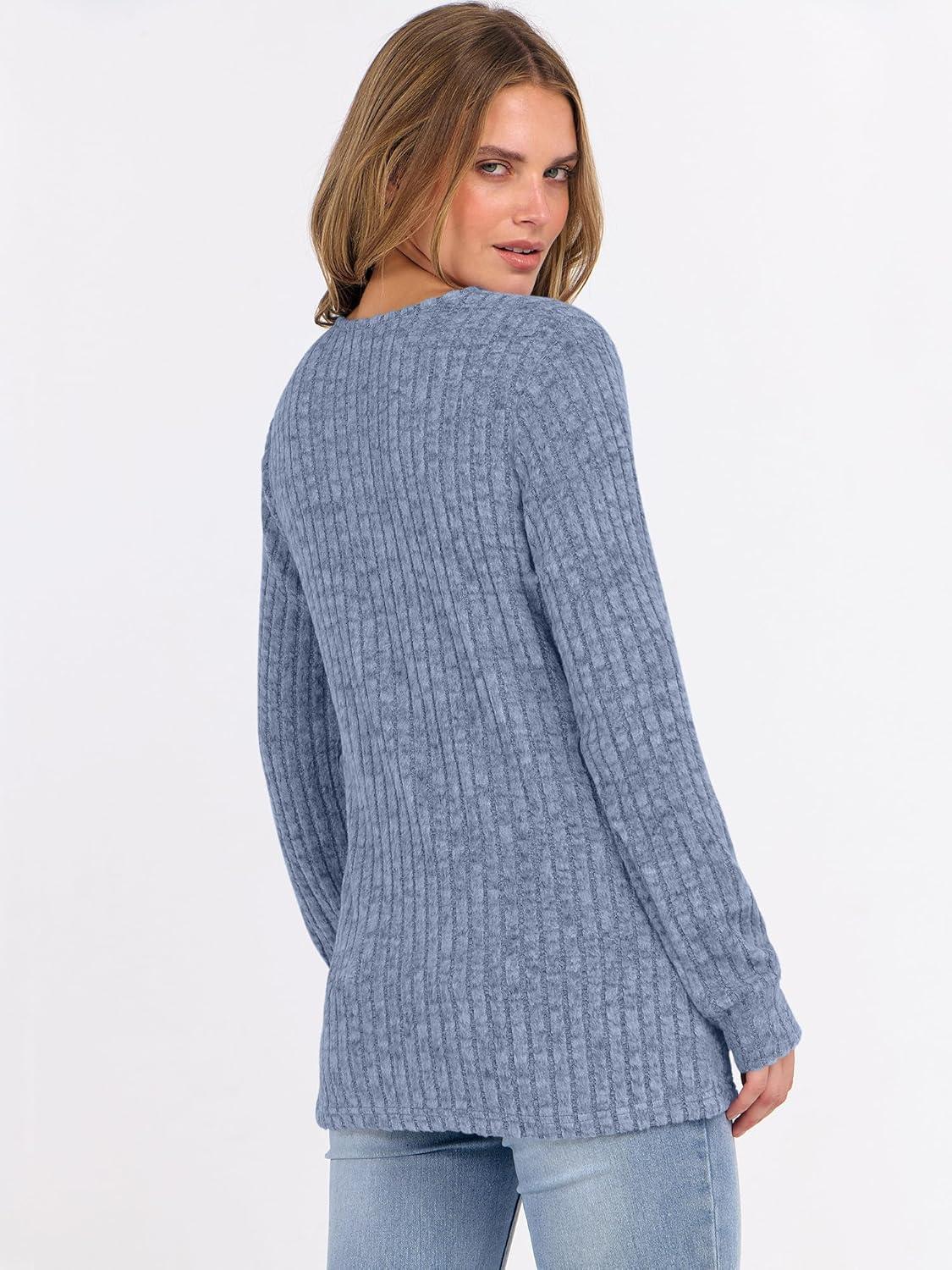 imageANRABESS Womens Long Sleeve Henley Shirts Button Down Tunic Tops Fall Lightweight Sweaters Business Casual Blouses 2025Blue