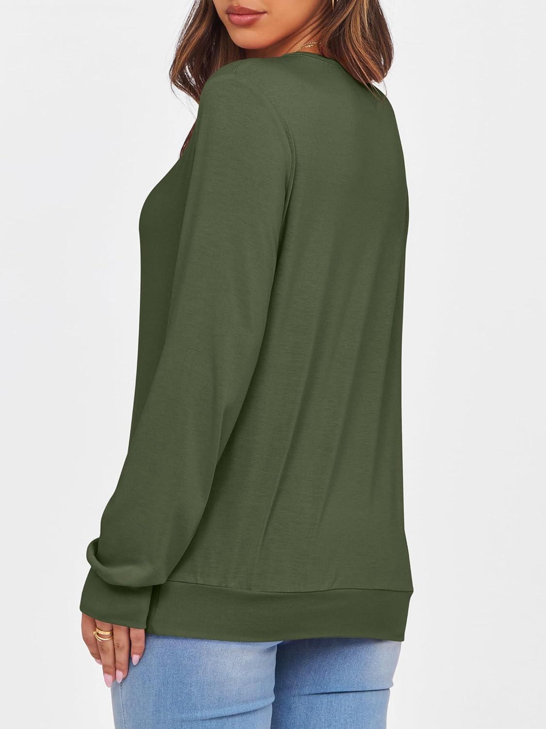 imageANRABESS Womens Long Sleeve Shirts Casual Loose V Neck Basic Tees Tops 2025 Fall TShirt OutfitsArmy Green