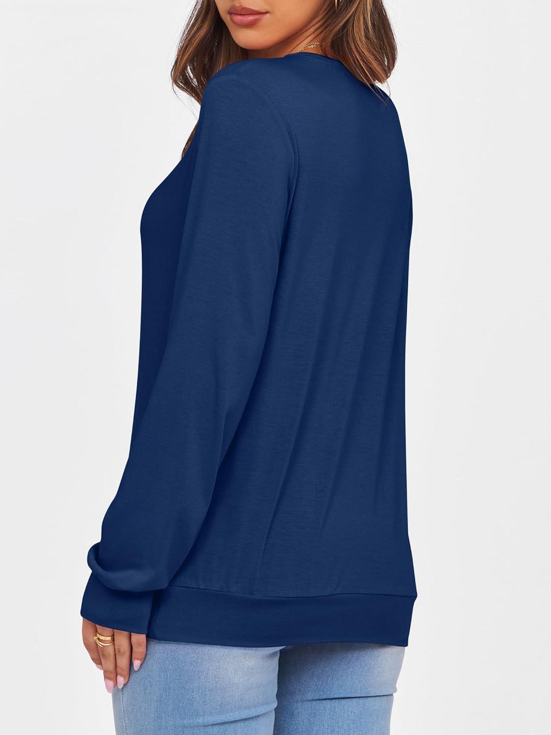 imageANRABESS Womens Long Sleeve Shirts Casual Loose V Neck Basic Tees Tops 2025 Fall TShirt OutfitsNavy Blue