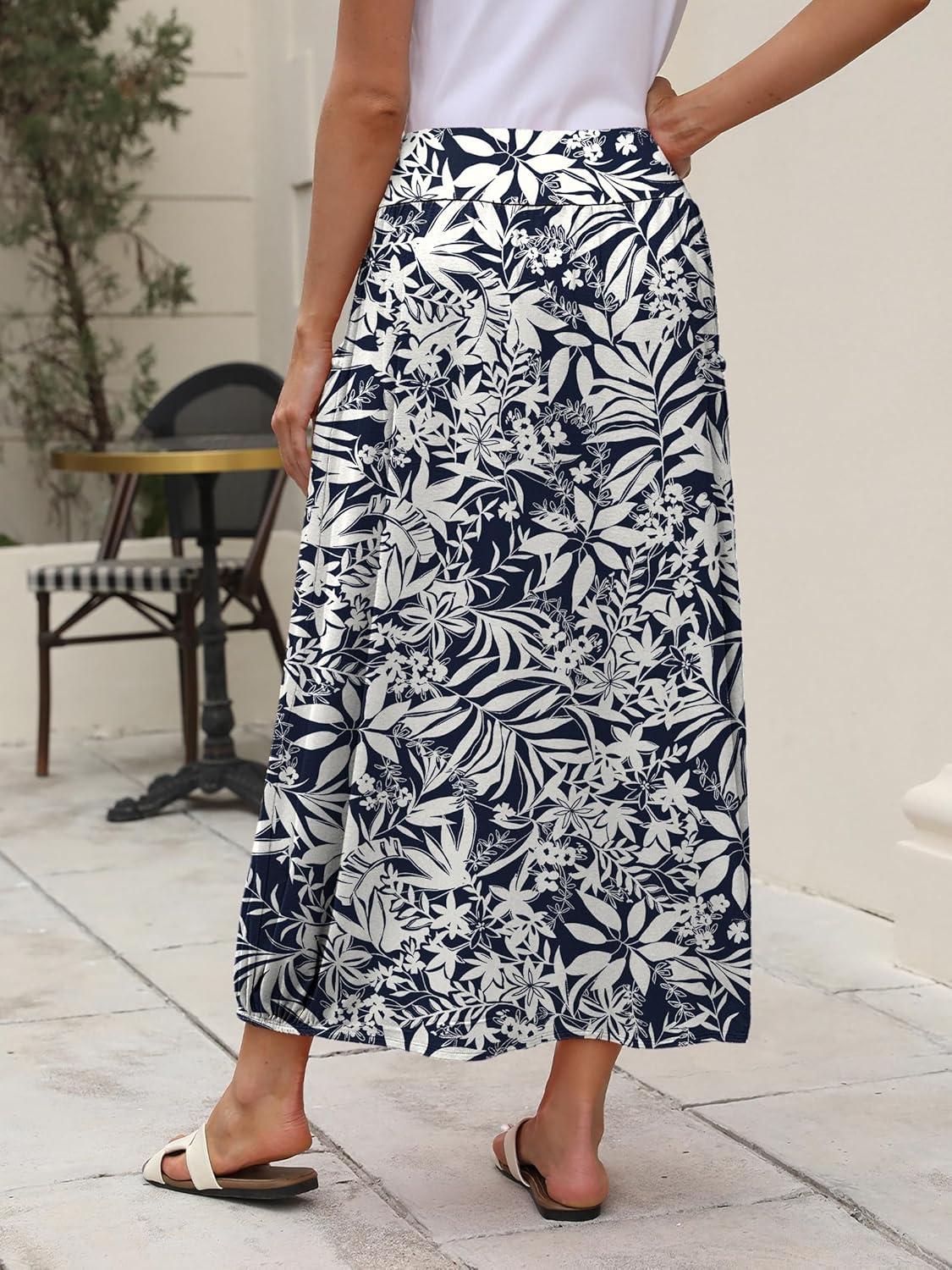 imageANRABESS Womens Maxi Skirts 2025 Fall Trendy Ankle Length High Waisted Boho Flowy Beach Long Skirt with Pockets FashionFloral Black