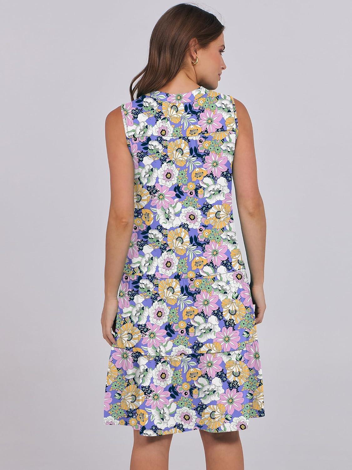 imageANRABESS Womens Mini Dresses Sleeveless V Neck Tiered Swing Going Out Beach Vacation Sundress 2025 Summer Casual OutfitsPurple Floral