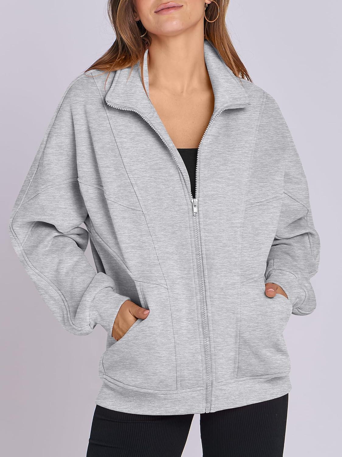 imageANRABESS Womens Oversized Full Zip Up Sweatshirts Jacket 2025 Fall Fleece Long Sleeve Hoodies OutfitsGray