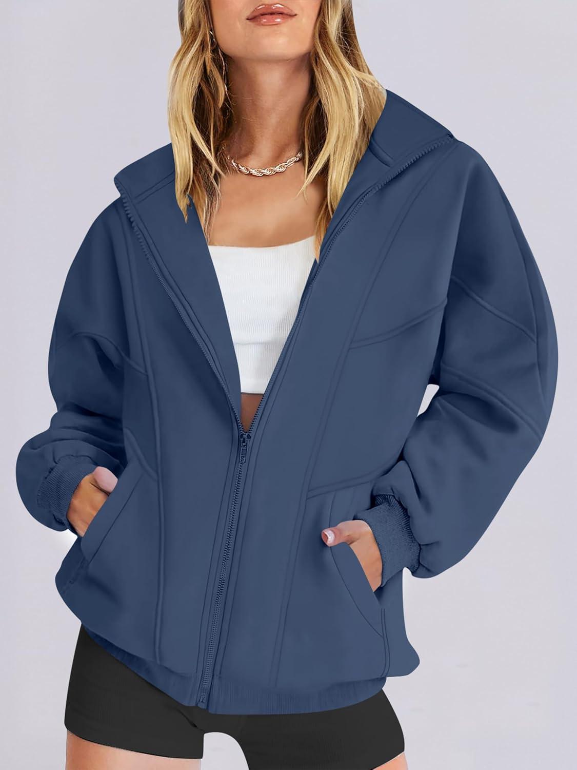 imageANRABESS Womens Oversized Full Zip Up Sweatshirts Jacket 2025 Fall Fleece Long Sleeve Hoodies OutfitsNavy Blue