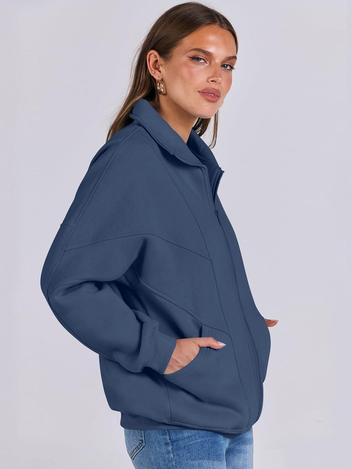 imageANRABESS Womens Oversized Full Zip Up Sweatshirts Jacket 2025 Fall Fleece Long Sleeve Hoodies OutfitsNavy Blue