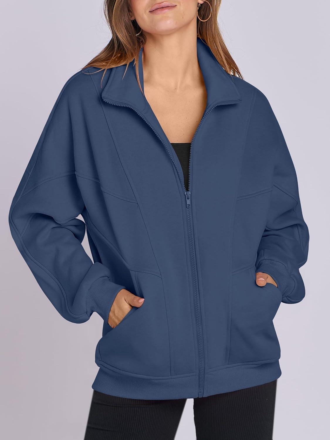 imageANRABESS Womens Oversized Full Zip Up Sweatshirts Jacket 2025 Fall Fleece Long Sleeve Hoodies OutfitsNavy Blue