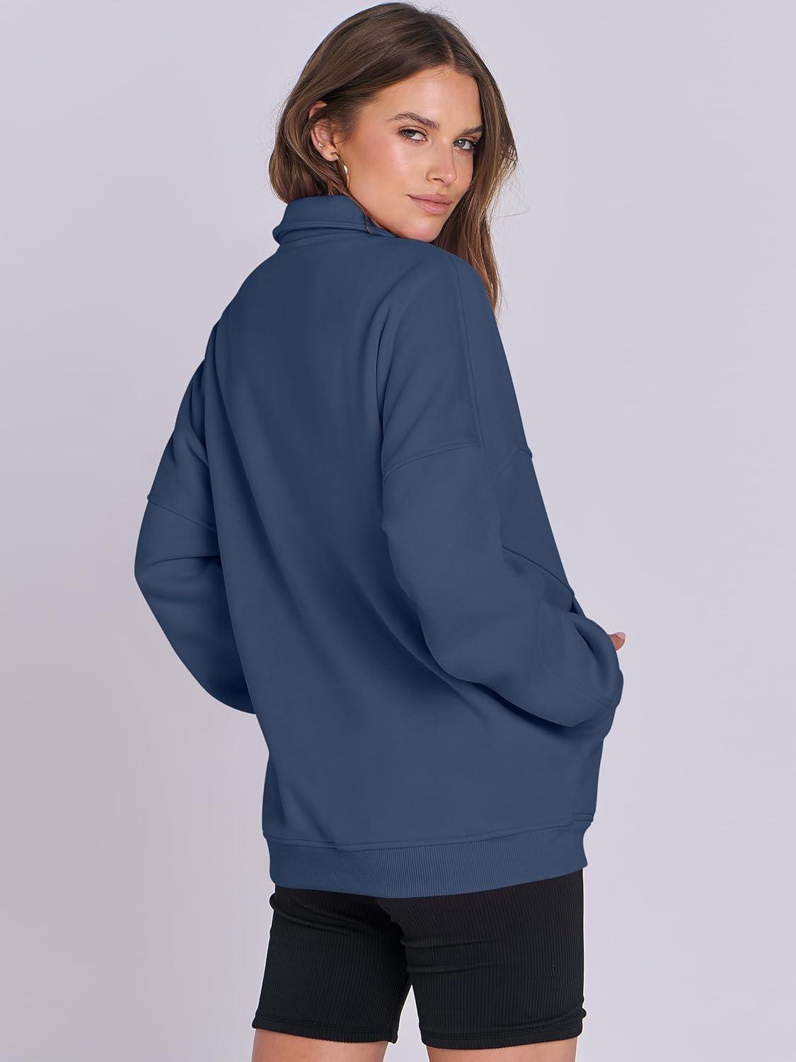 imageANRABESS Womens Oversized Full Zip Up Sweatshirts Jacket 2025 Fall Fleece Long Sleeve Hoodies OutfitsNavy Blue