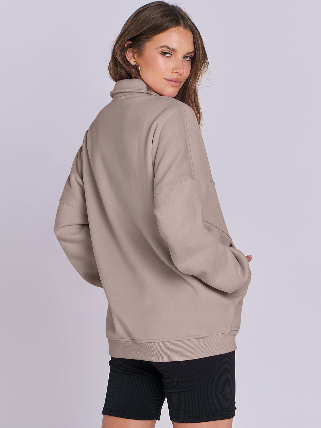 imageANRABESS Womens Oversized Full Zip Up Sweatshirts Jacket 2025 Fall Fleece Long Sleeve Hoodies OutfitsNutmeg