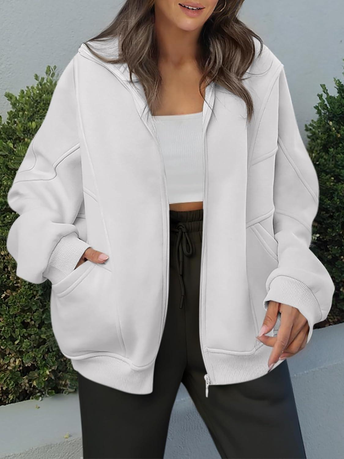 imageANRABESS Womens Oversized Full Zip Up Sweatshirts Jacket 2025 Fall Fleece Long Sleeve Hoodies OutfitsWhite