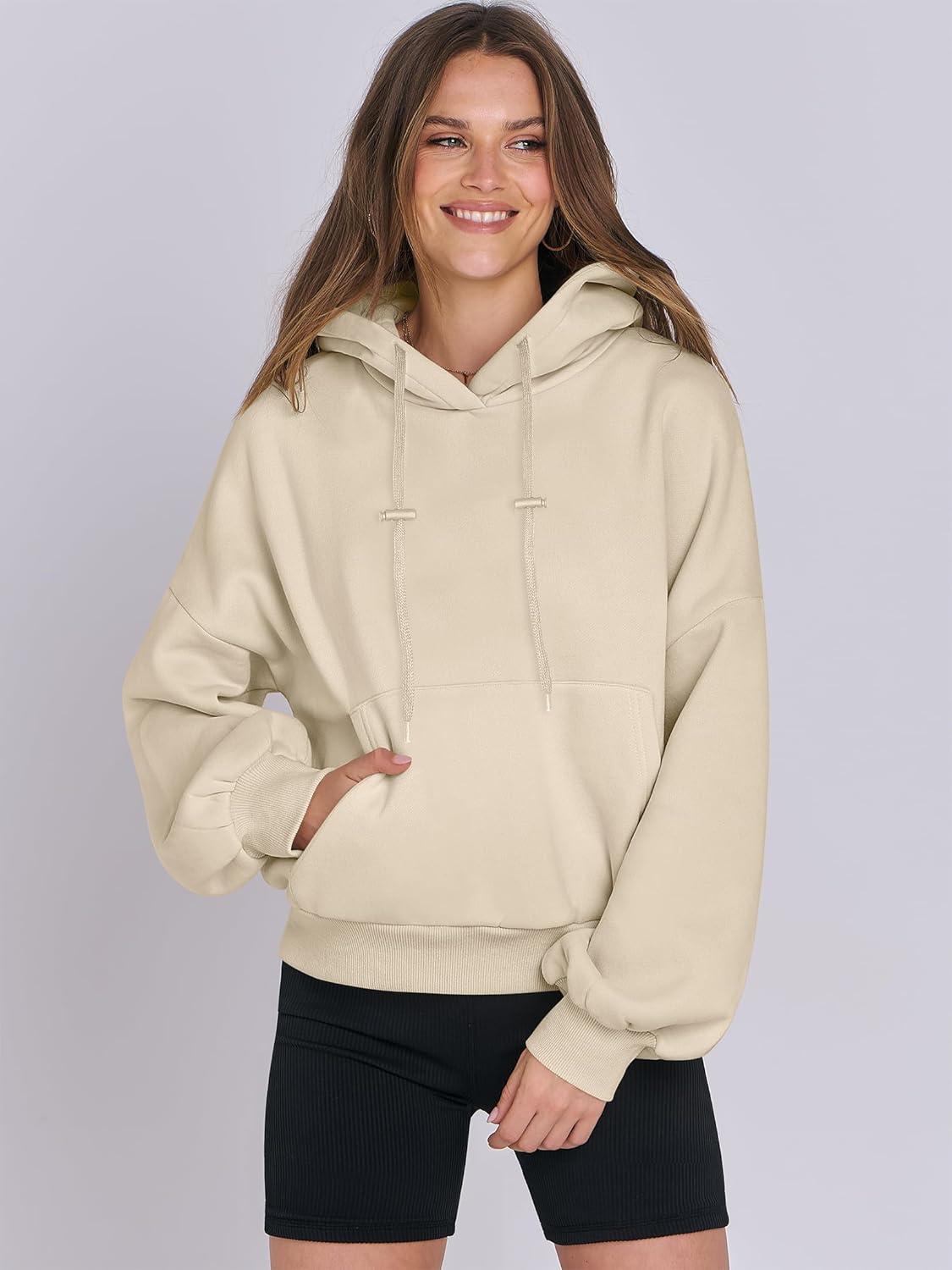 imageANRABESS Womens Oversized Hoodies Lantern sleeve Fleece Sweatshirts 2025 Fall Winter Loose Pullover Preppy ClothesBeige