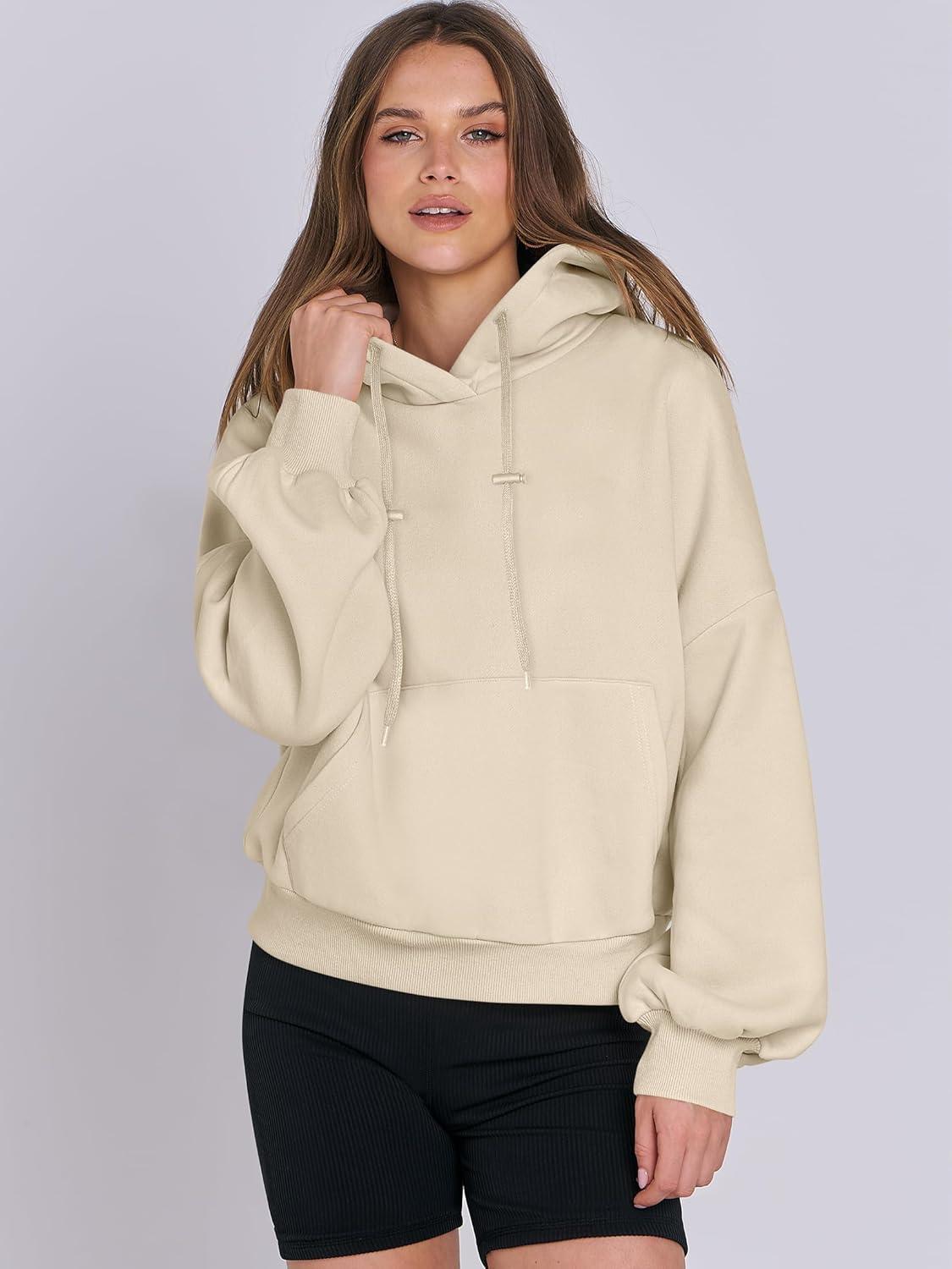 imageANRABESS Womens Oversized Hoodies Lantern sleeve Fleece Sweatshirts 2025 Fall Winter Loose Pullover Preppy ClothesBeige