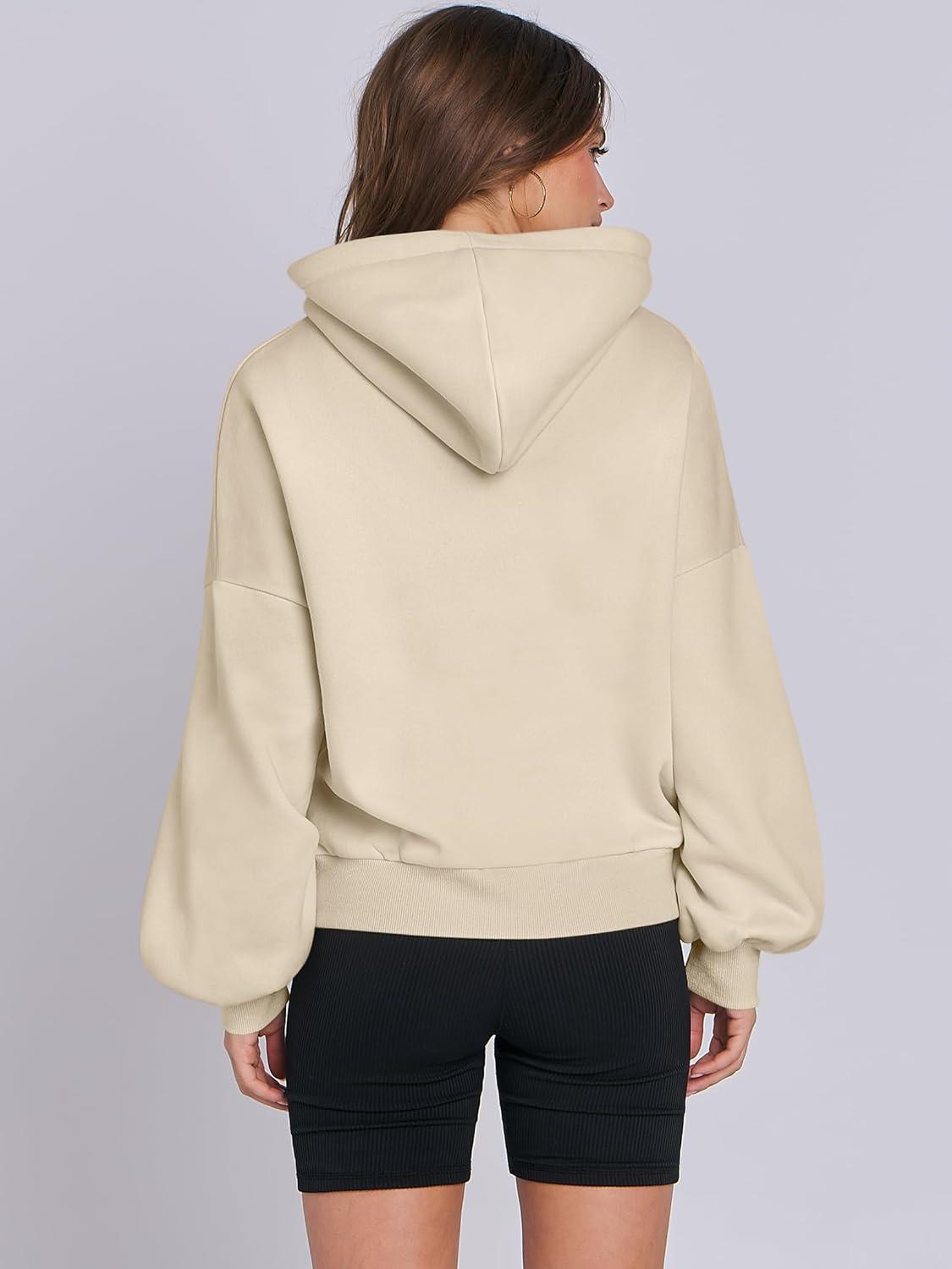imageANRABESS Womens Oversized Hoodies Lantern sleeve Fleece Sweatshirts 2025 Fall Winter Loose Pullover Preppy ClothesBeige