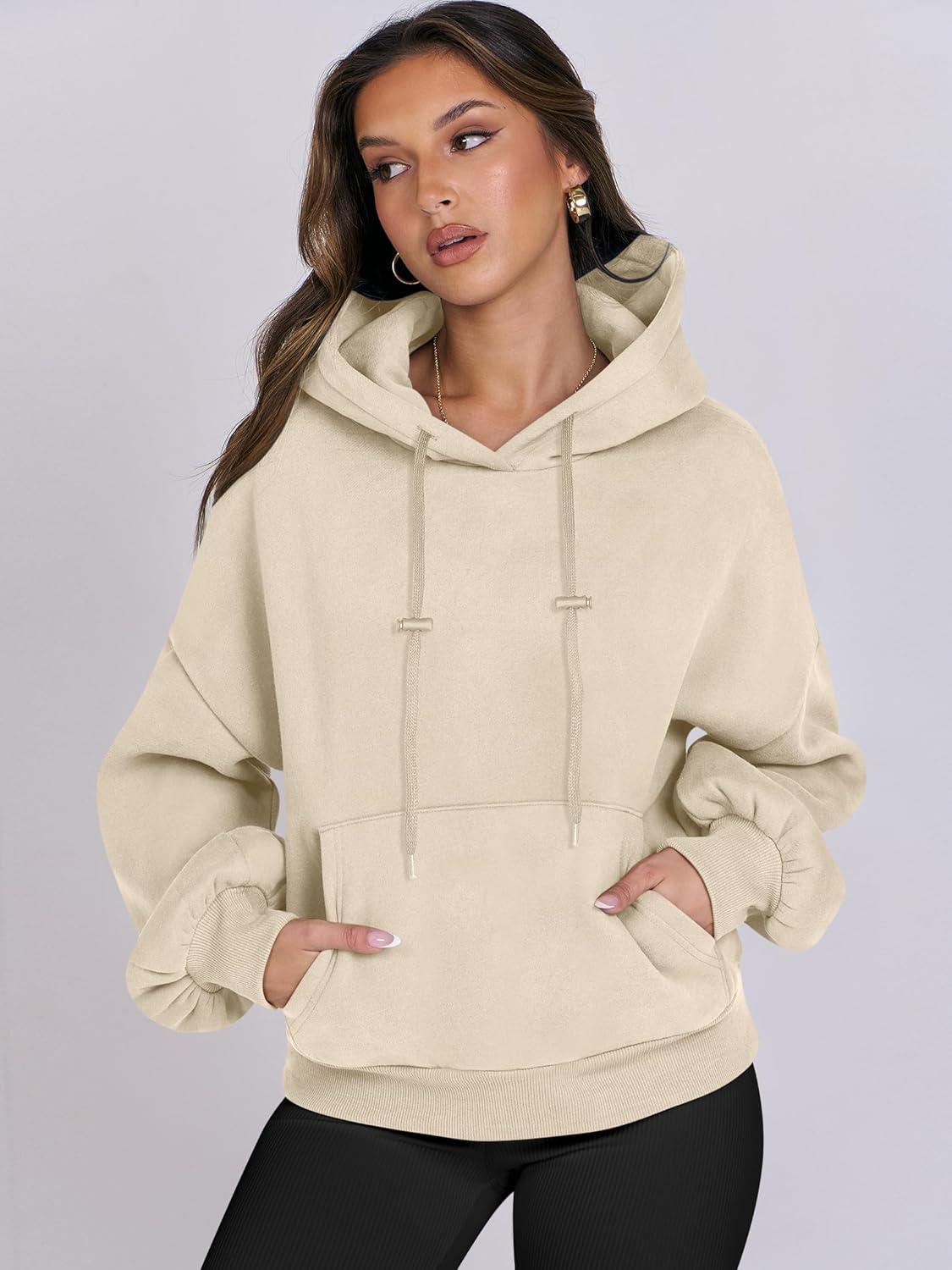 imageANRABESS Womens Oversized Hoodies Lantern sleeve Fleece Sweatshirts 2025 Fall Winter Loose Pullover Preppy ClothesBeige