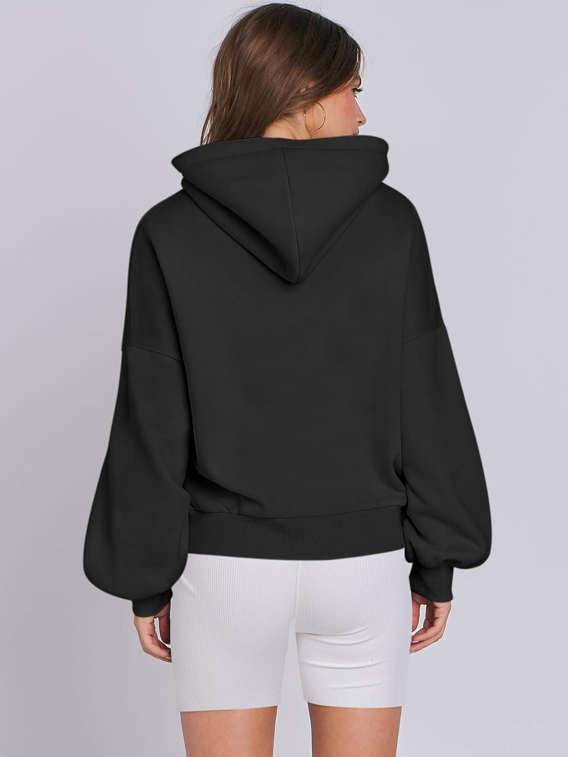 imageANRABESS Womens Oversized Hoodies Lantern sleeve Fleece Sweatshirts 2025 Fall Winter Loose Pullover Preppy ClothesBlack