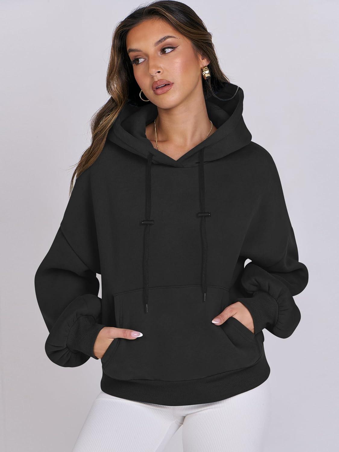 imageANRABESS Womens Oversized Hoodies Lantern sleeve Fleece Sweatshirts 2025 Fall Winter Loose Pullover Preppy ClothesBlack