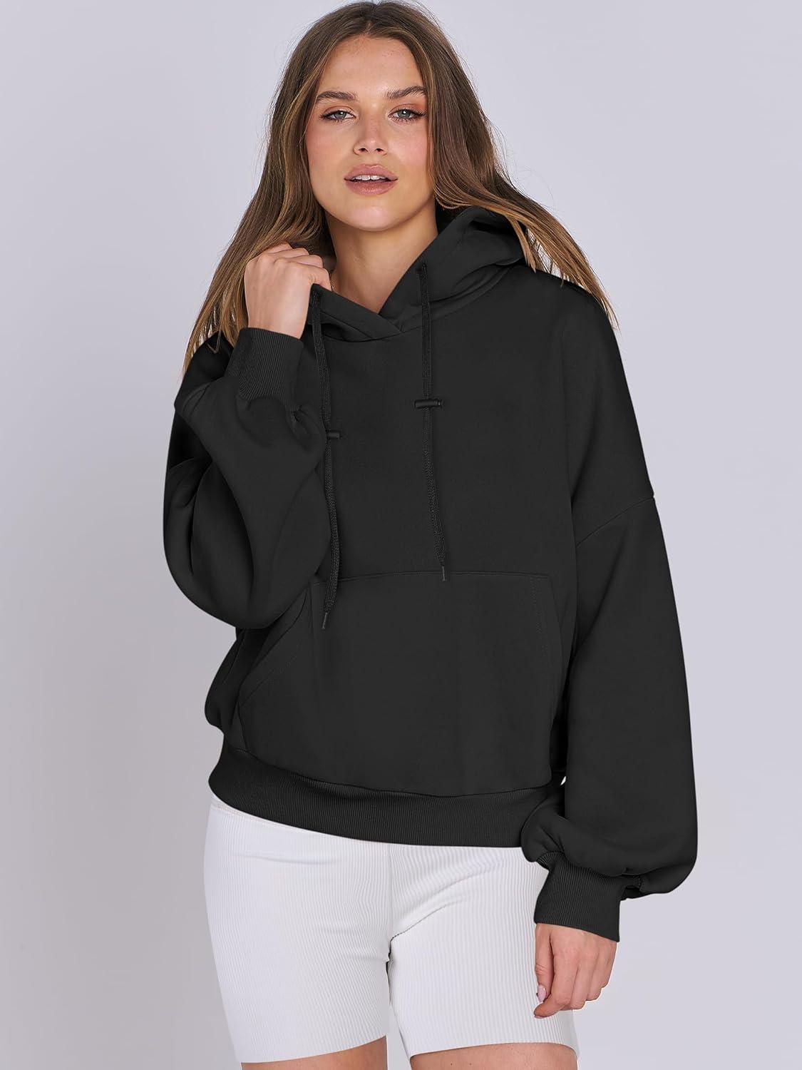 imageANRABESS Womens Oversized Hoodies Lantern sleeve Fleece Sweatshirts 2025 Fall Winter Loose Pullover Preppy ClothesBlack