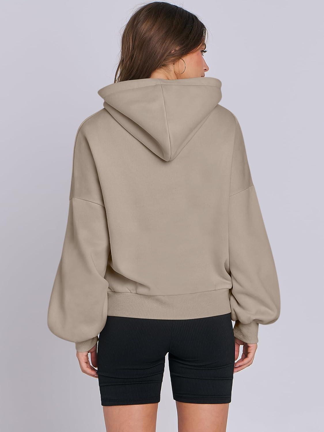 imageANRABESS Womens Oversized Hoodies Lantern sleeve Fleece Sweatshirts 2025 Fall Winter Loose Pullover Preppy ClothesKhaki