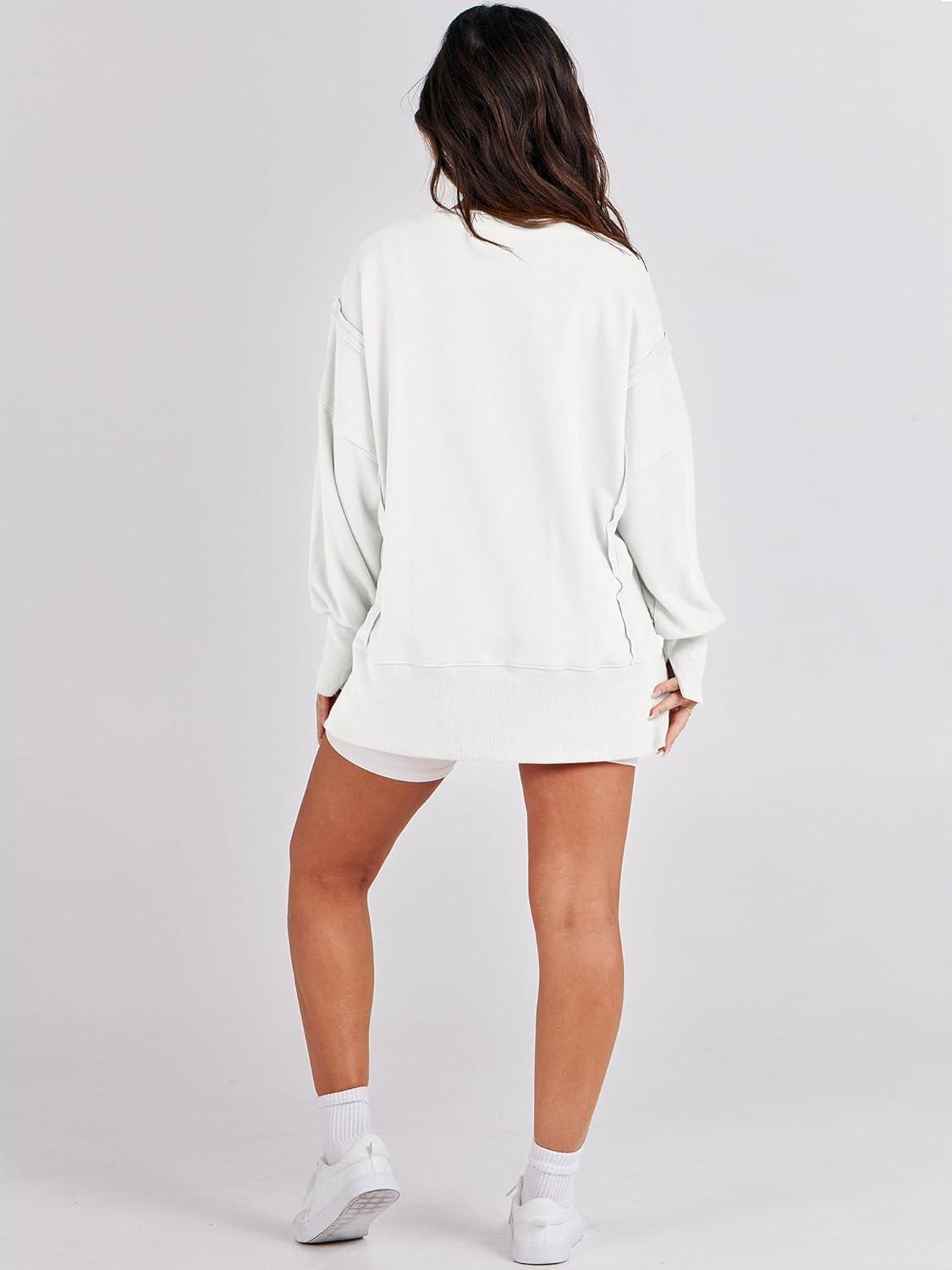 imageANRABESS Womens Oversized Sweatshirts Crew Neck Long Sleeve Shirts Casual Loose Slit 2025 Fall Outfits Y2K Teen Girls ClothesWhite