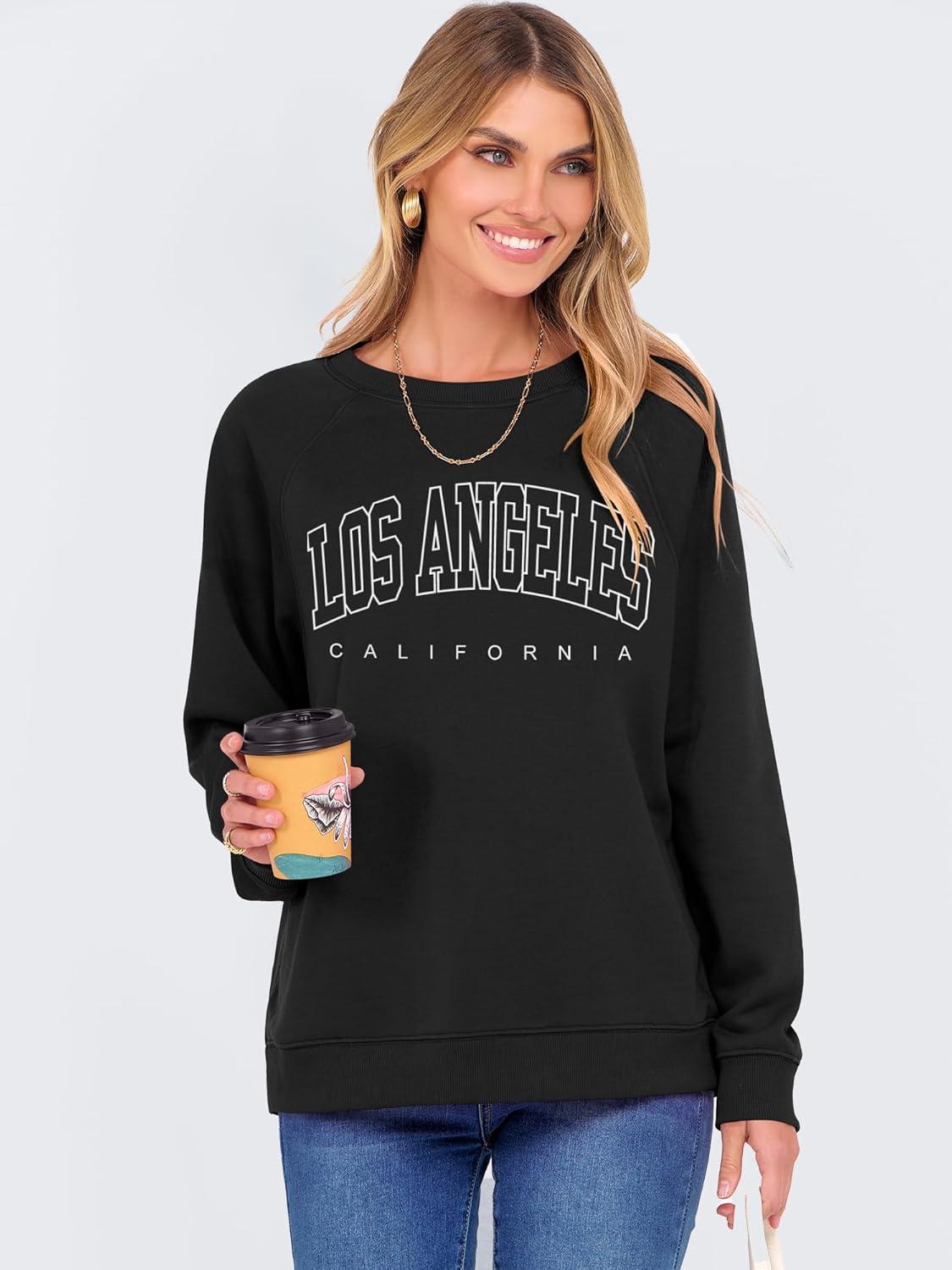 imageANRABESS Womens Oversized Sweatshirts Crewneck Long Sleeve Pullover Hoodies Graphic Cute Teen Girls Clothes 2025 Fall OutfitsBlack Los Angeles