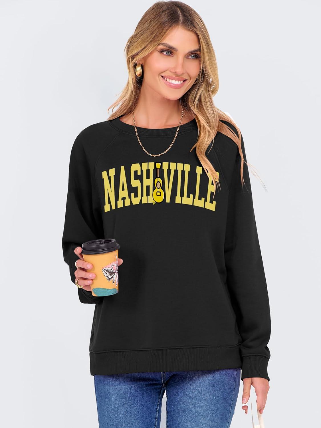 imageANRABESS Womens Oversized Sweatshirts Crewneck Long Sleeve Pullover Hoodies Graphic Cute Teen Girls Clothes 2025 Fall OutfitsBlack Nashville