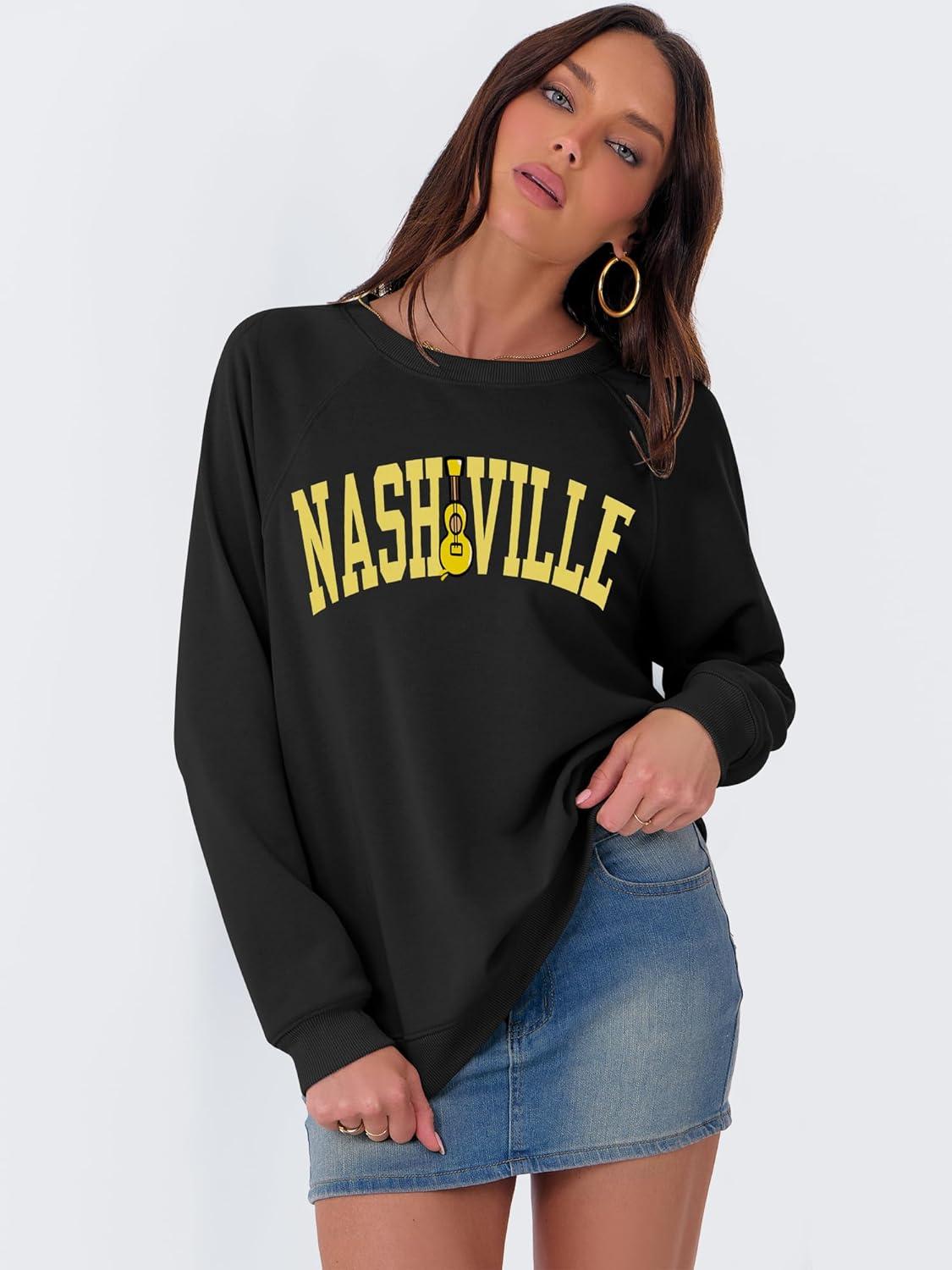 imageANRABESS Womens Oversized Sweatshirts Crewneck Long Sleeve Pullover Hoodies Graphic Cute Teen Girls Clothes 2025 Fall OutfitsBlack Nashville