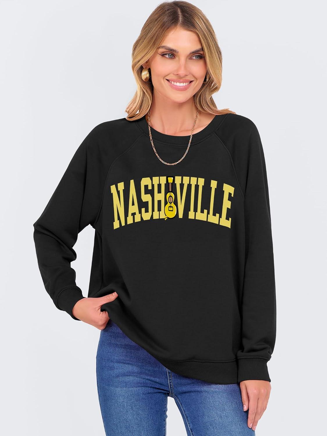 imageANRABESS Womens Oversized Sweatshirts Crewneck Long Sleeve Pullover Hoodies Graphic Cute Teen Girls Clothes 2025 Fall OutfitsBlack Nashville