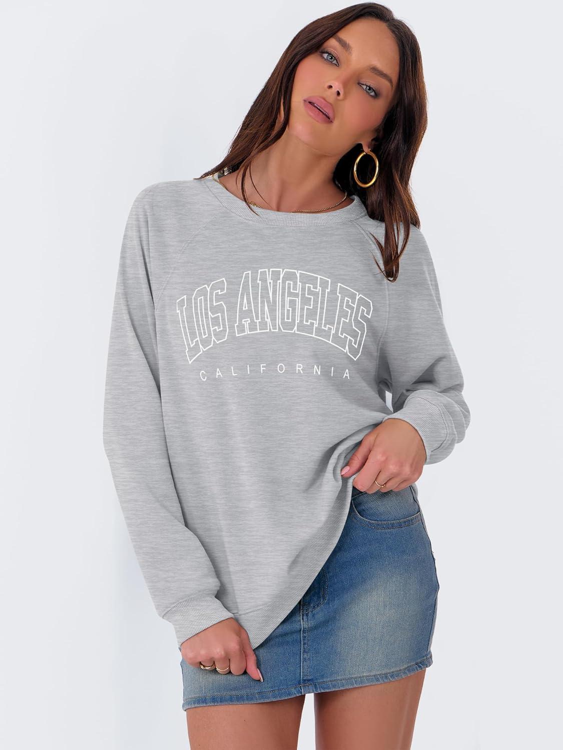 imageANRABESS Womens Oversized Sweatshirts Crewneck Long Sleeve Pullover Hoodies Graphic Cute Teen Girls Clothes 2025 Fall OutfitsLight Grey Los Angeles