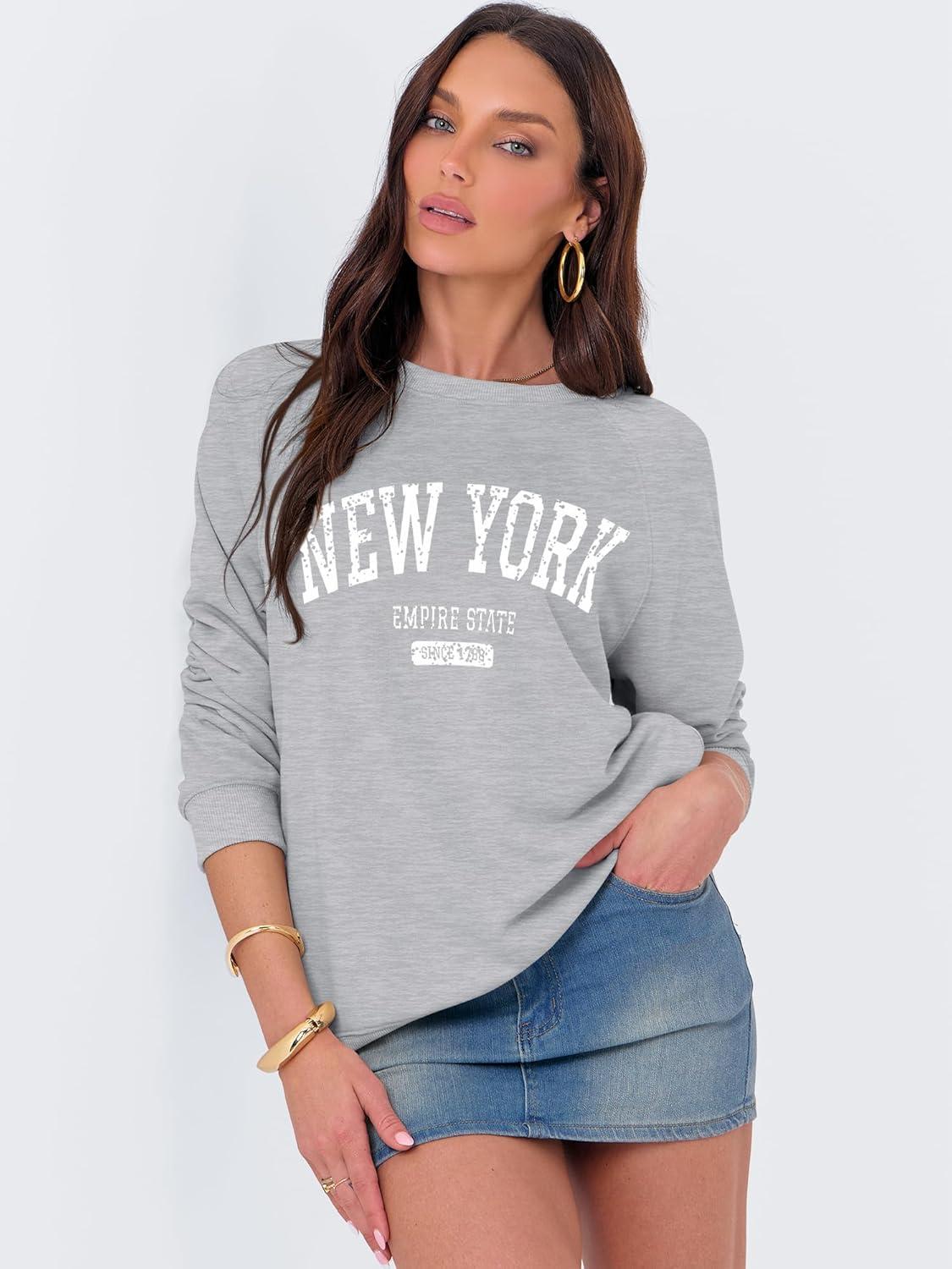 imageANRABESS Womens Oversized Sweatshirts Crewneck Long Sleeve Pullover Hoodies Graphic Cute Teen Girls Clothes 2025 Fall OutfitsLight Grey New York