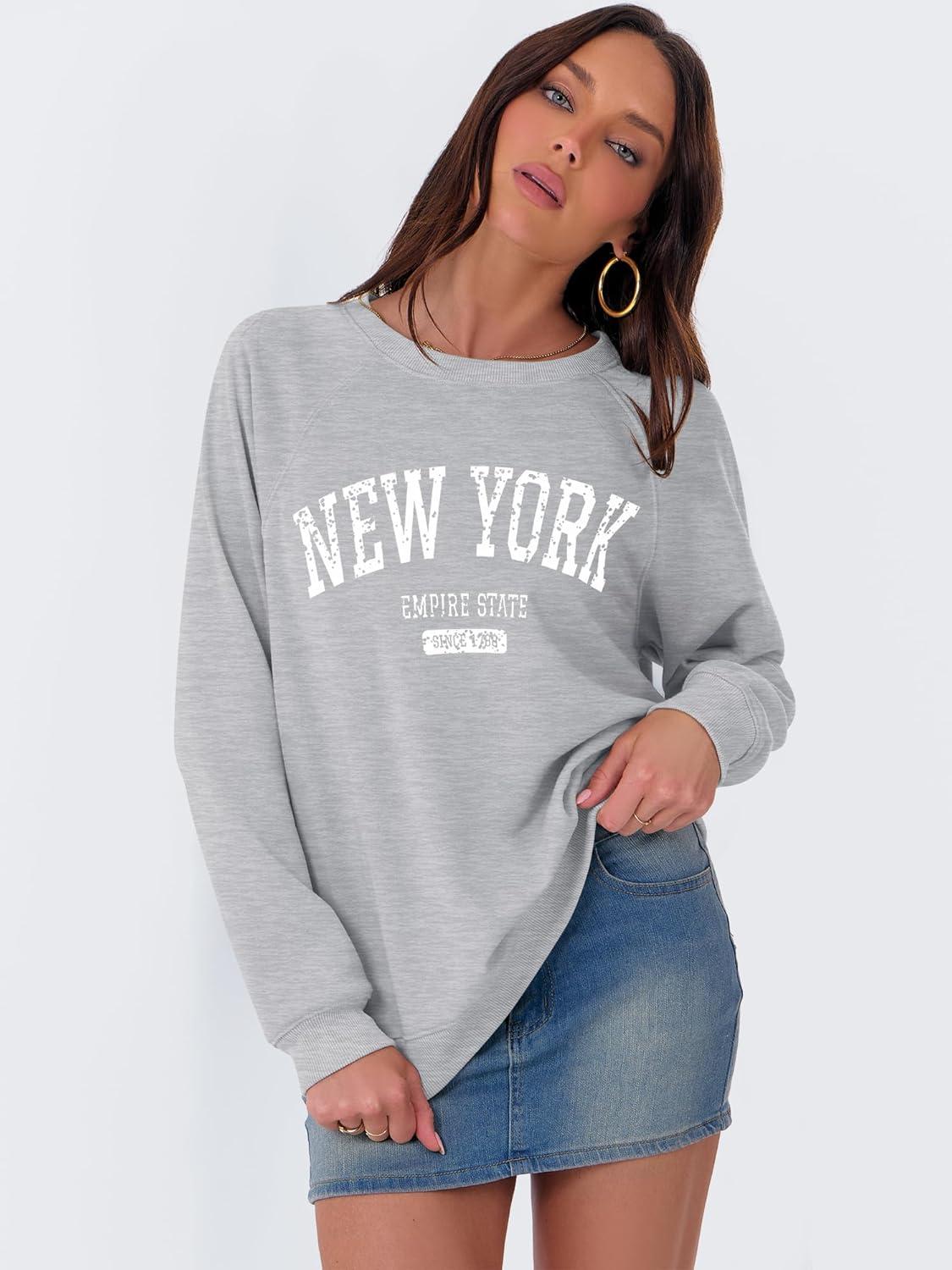 imageANRABESS Womens Oversized Sweatshirts Crewneck Long Sleeve Pullover Hoodies Graphic Cute Teen Girls Clothes 2025 Fall OutfitsLight Grey New York