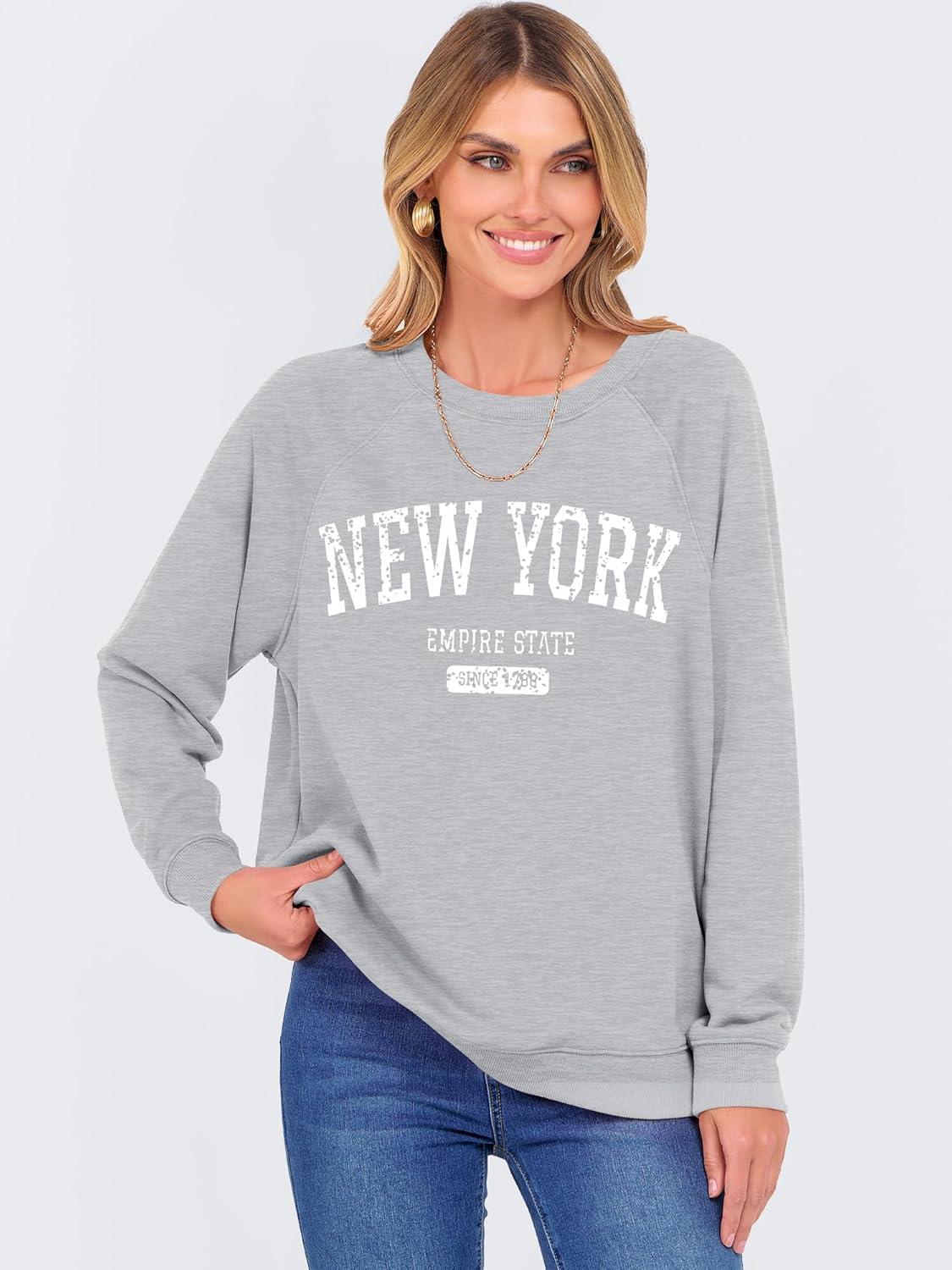 imageANRABESS Womens Oversized Sweatshirts Crewneck Long Sleeve Pullover Hoodies Graphic Cute Teen Girls Clothes 2025 Fall OutfitsLight Grey New York