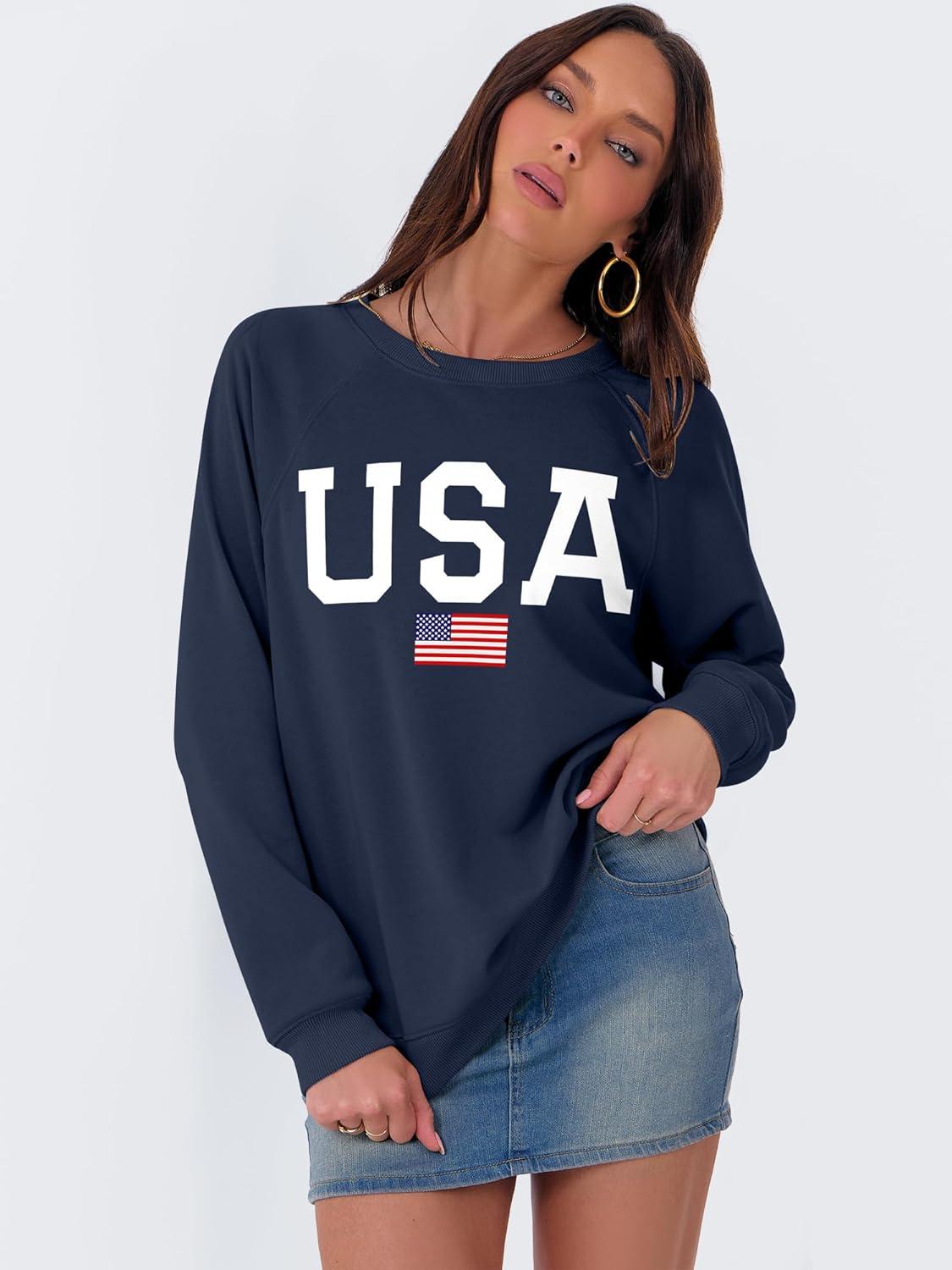 imageANRABESS Womens Oversized Sweatshirts Crewneck Long Sleeve Pullover Hoodies Graphic Cute Teen Girls Clothes 2025 Fall OutfitsNavy Blue Flag