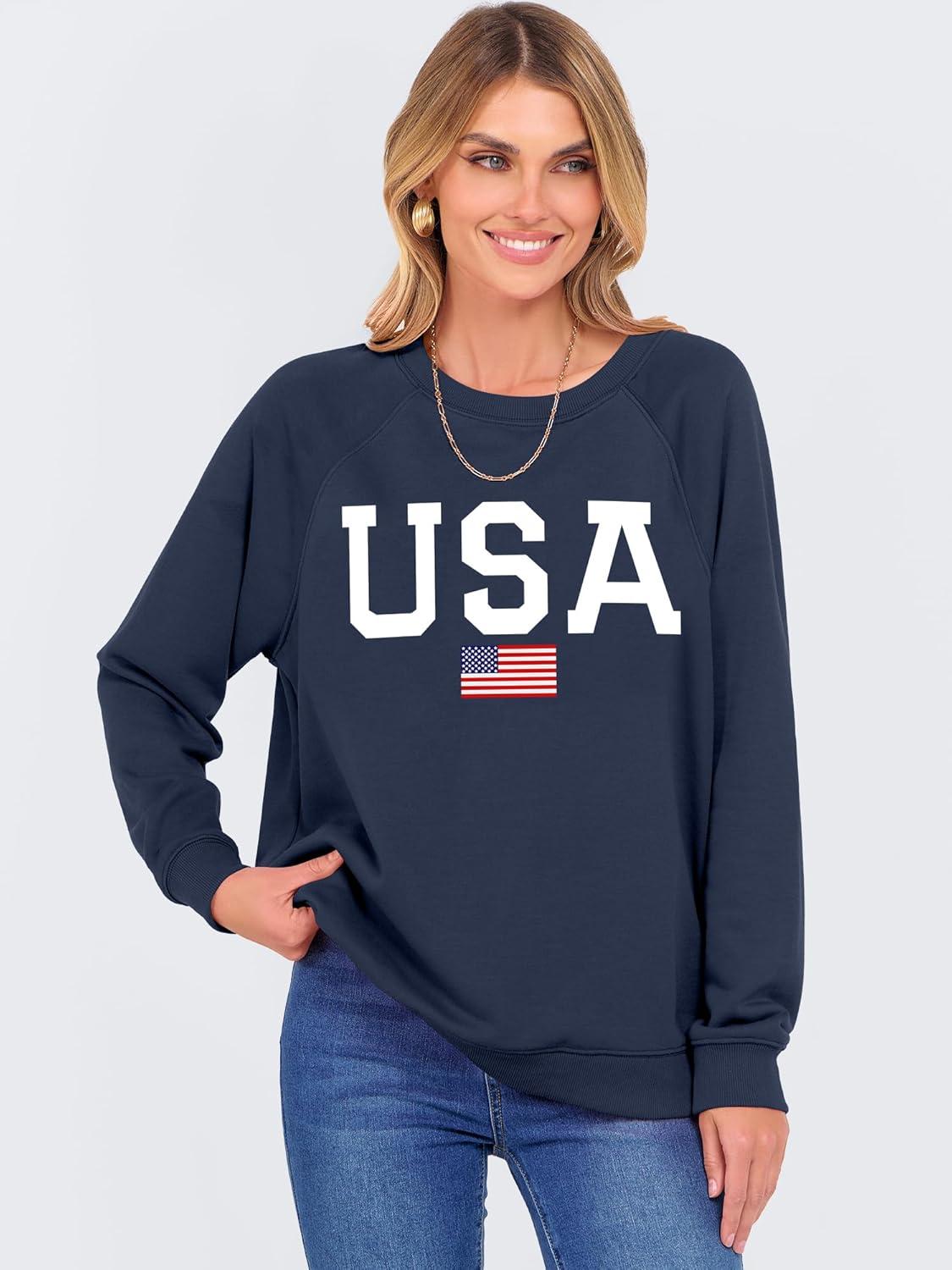 imageANRABESS Womens Oversized Sweatshirts Crewneck Long Sleeve Pullover Hoodies Graphic Cute Teen Girls Clothes 2025 Fall OutfitsNavy Blue Flag