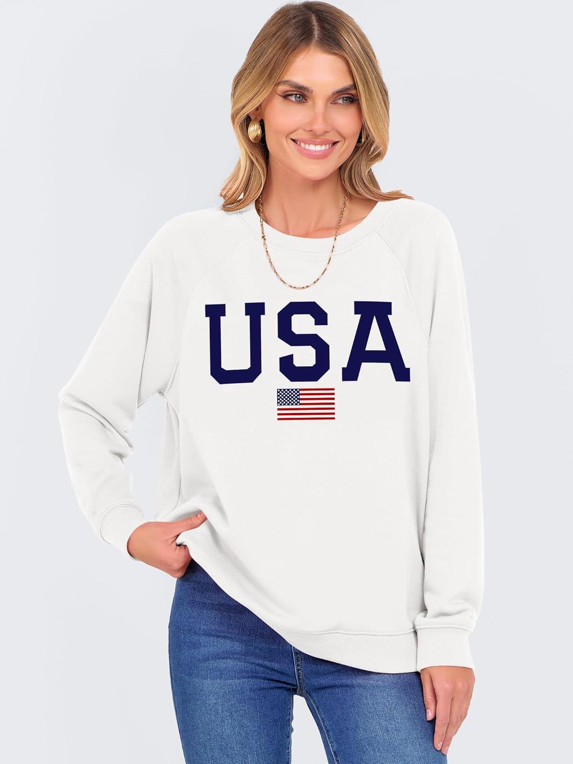 imageANRABESS Womens Oversized Sweatshirts Crewneck Long Sleeve Pullover Hoodies Graphic Cute Teen Girls Clothes 2025 Fall OutfitsWhite Flag